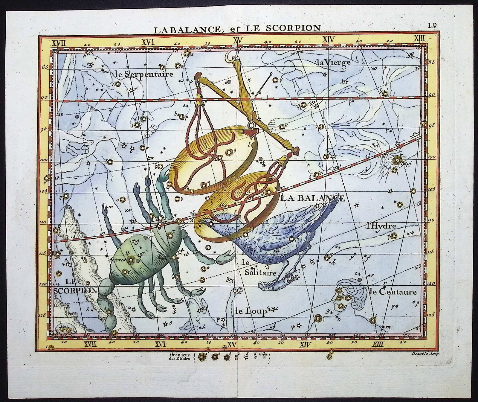 Flamsteed - Constellation or Celestial Chart of Scale, Scorpion (1 of 1)