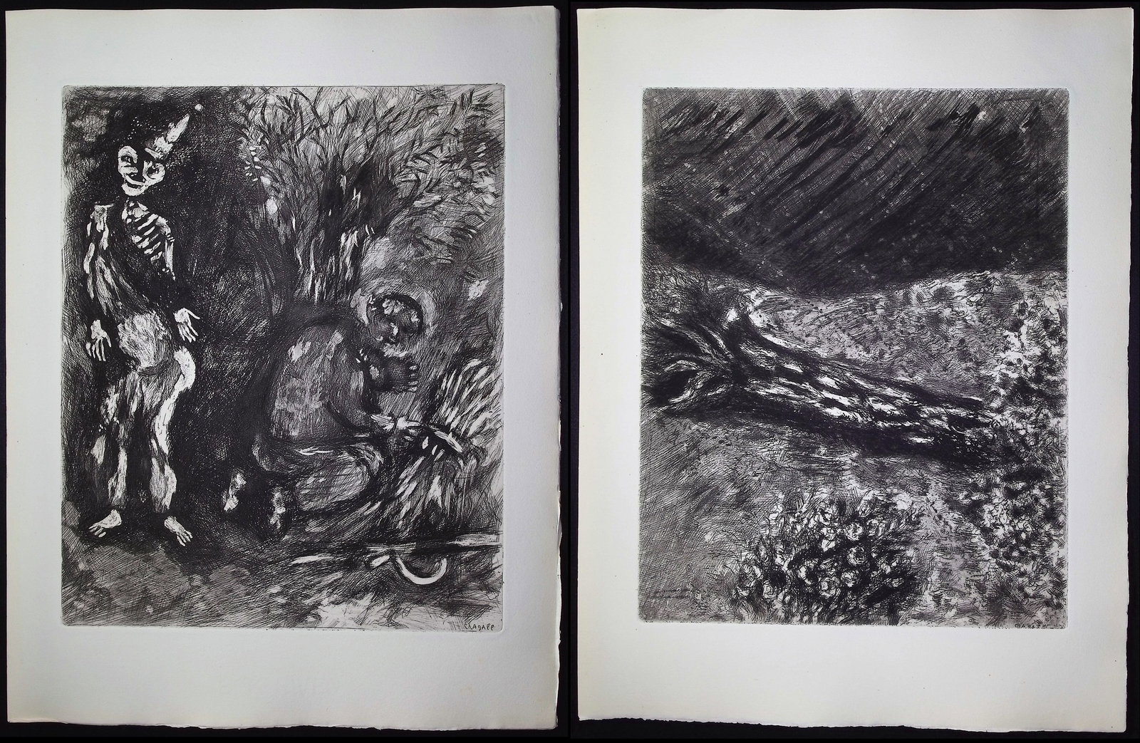 Chagall & Fontaine's Fables - Pair of Etchings (1 of 3)
