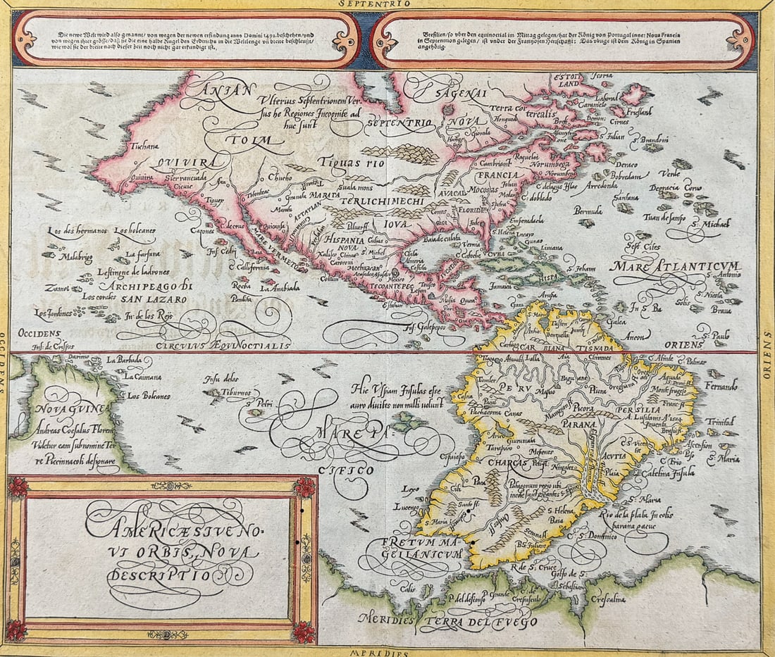 Munster, pub. 1592 - Map of the Americas (1 of 3)