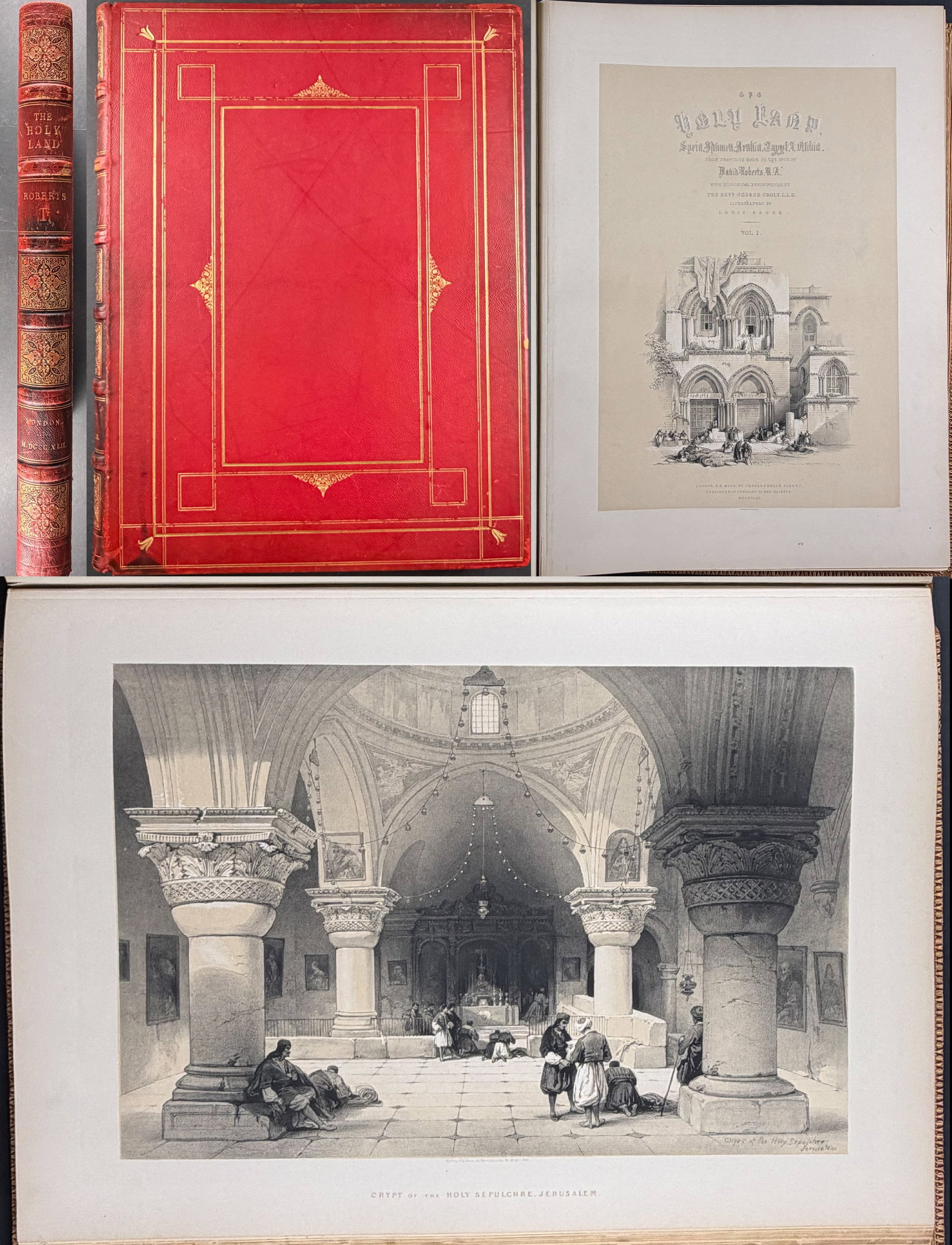 David Roberts's Holy Land - Volume 1 with 43 Duotone Lithographs (1 of 17)