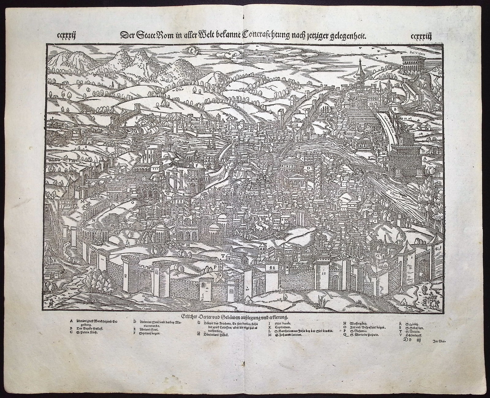 Munster, pub. 1592 - View of Rome, Italy (1 of 2)