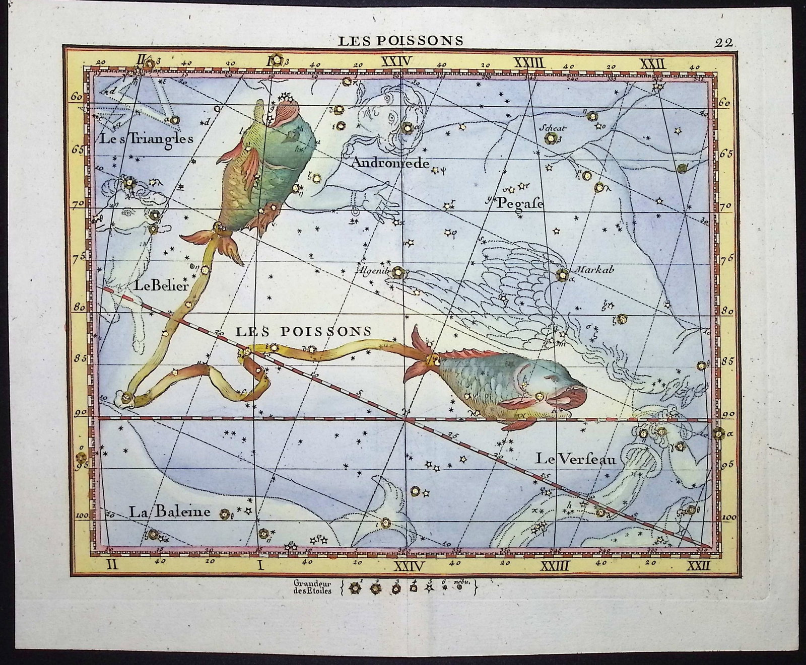 Flamsteed - Constellation or Celestial Chart of Pisces (Fish) (1 of 1)
