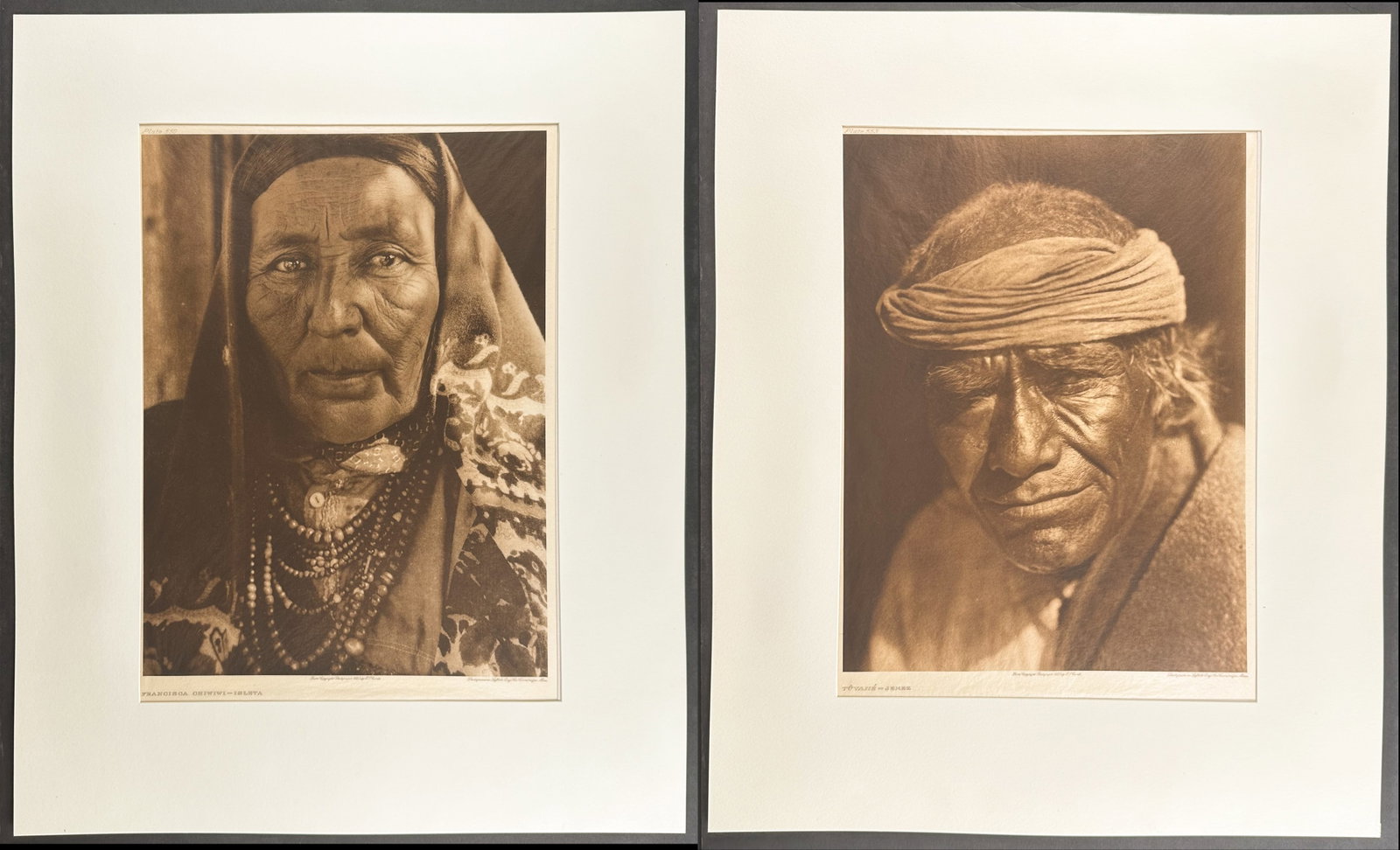Edward Curtis - Pair of Folio Native American Photogravures (1 of 3)