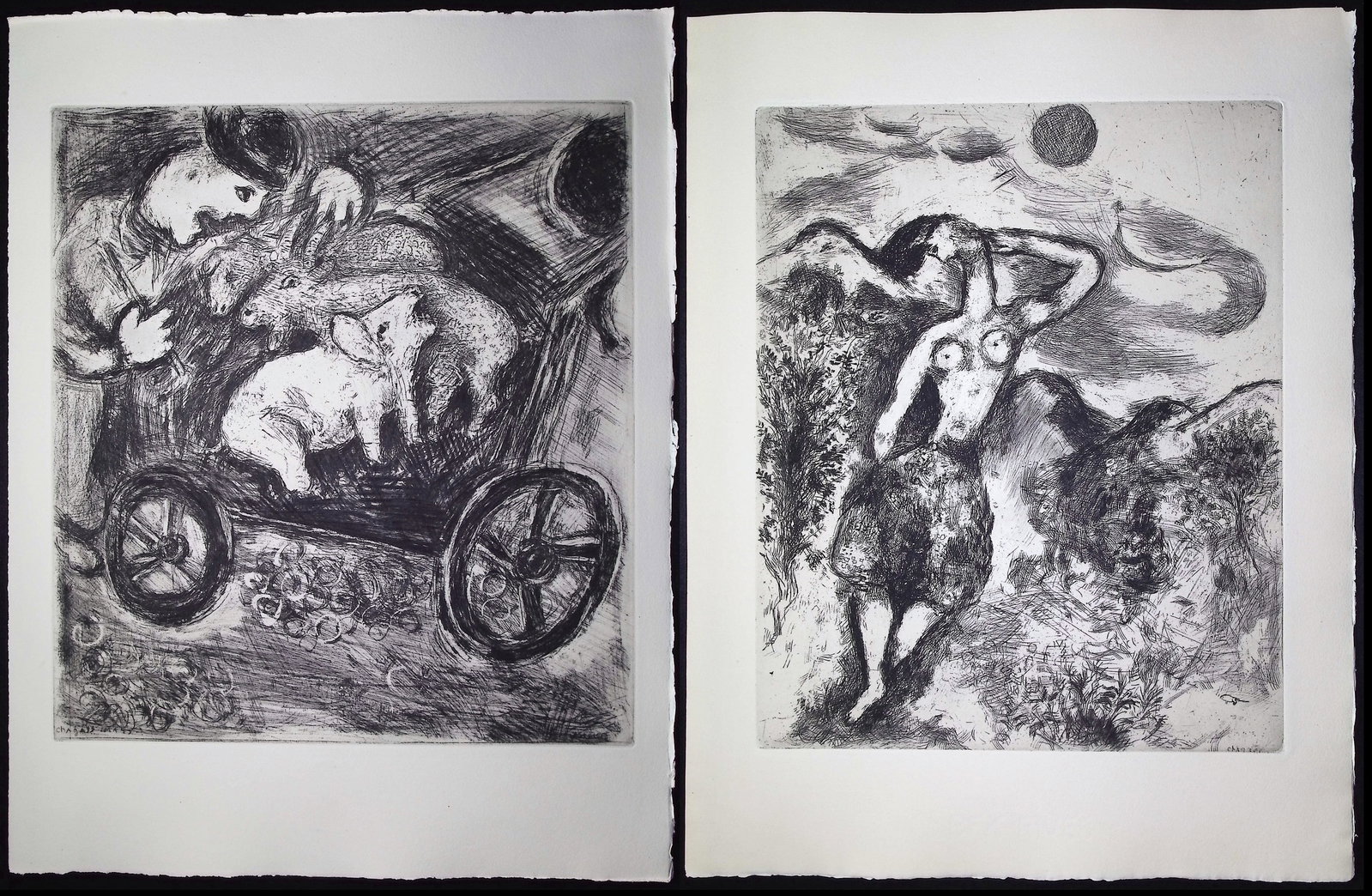 Chagall & Fontaine's Fables - 4 Etchings of Fables (1 of 5)