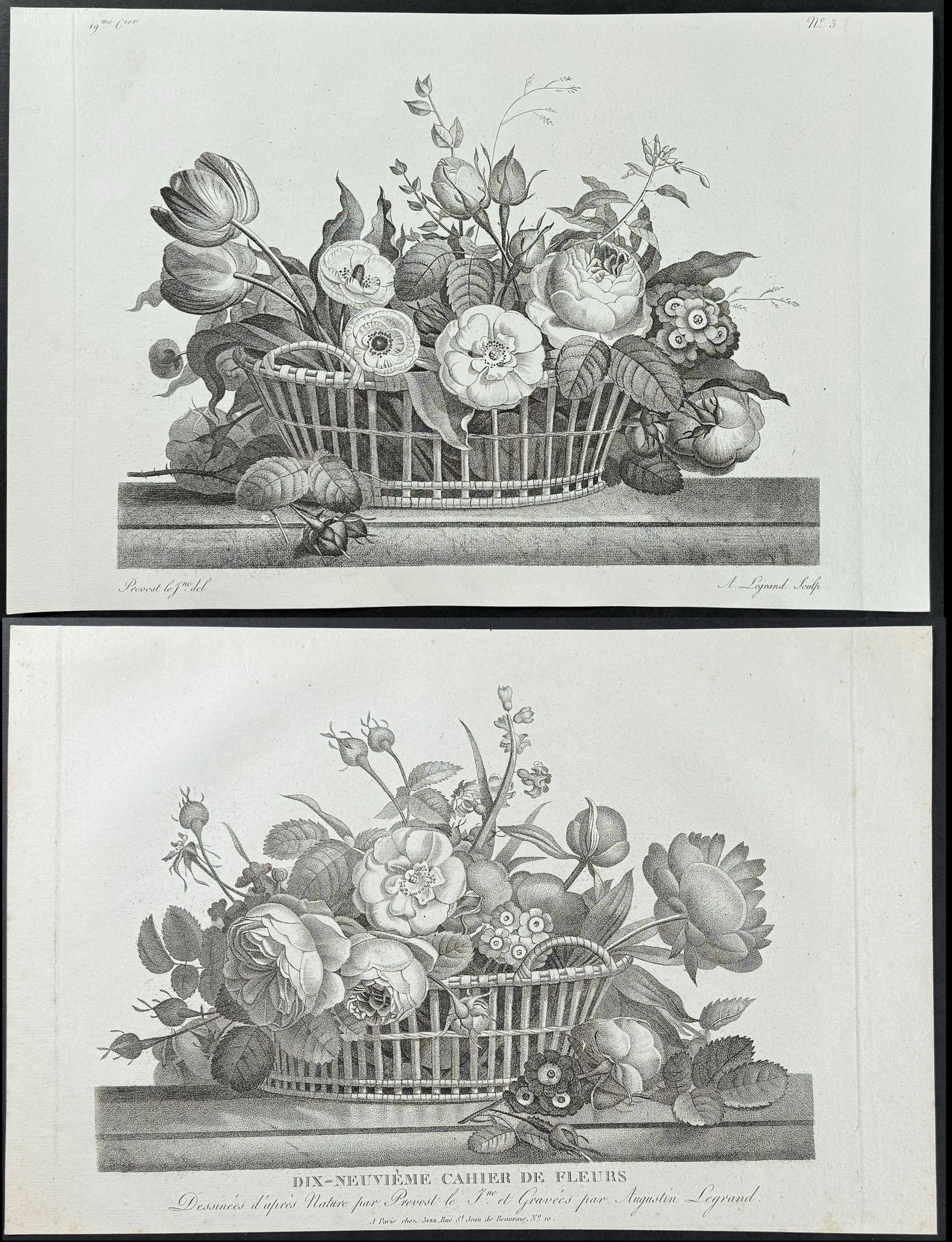 Prevost - Pair of Engravings of Floral Arrangements (1 of 3)