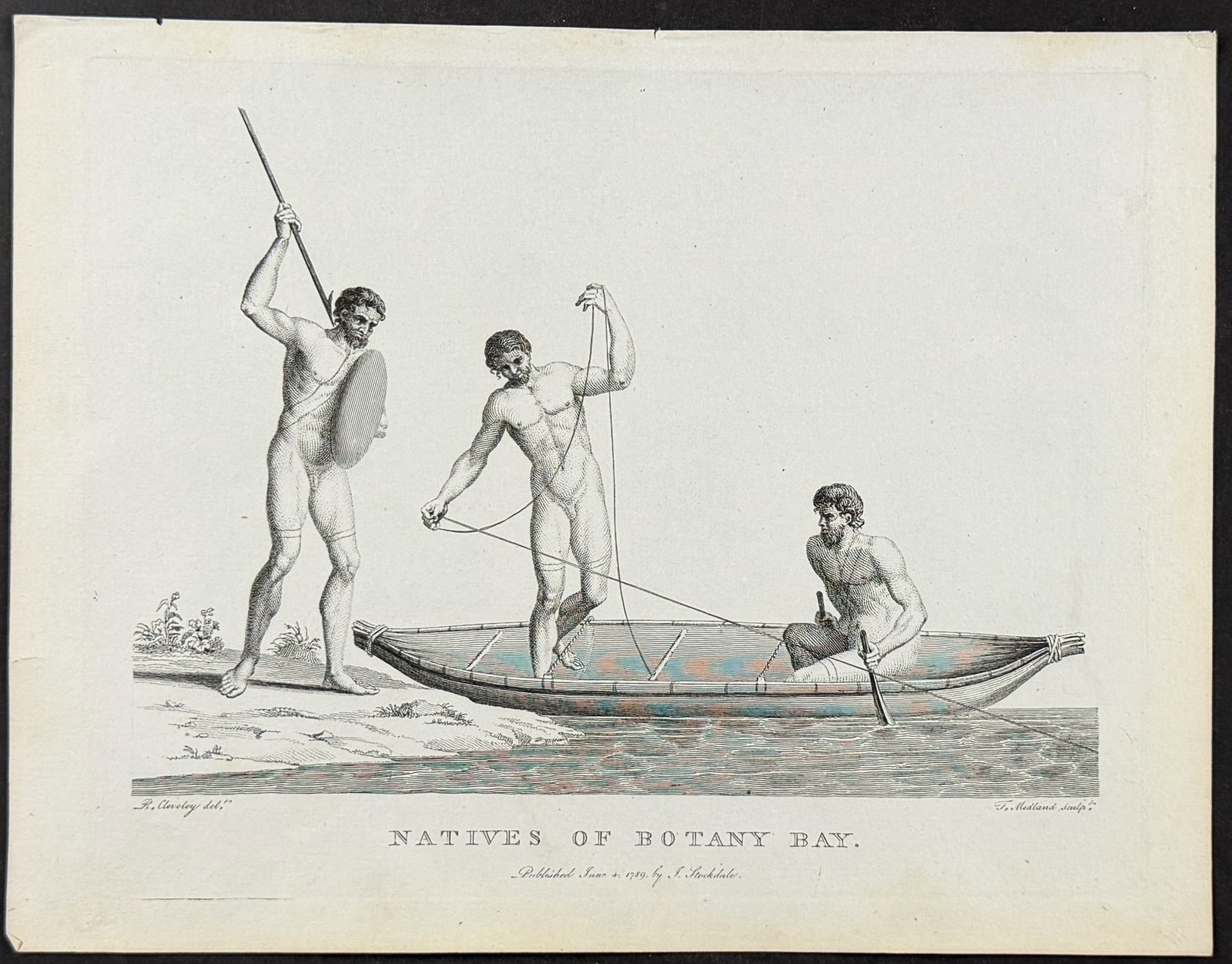 Philip, Australia - Natives of Botany Bay: This first edition engraving is from Arthur Phillip's The Voyage of Governor Phillip to Botany Bay; with an Account of the Establishment of the Colonies of Port Jackson & Norfolk Island. The work was 