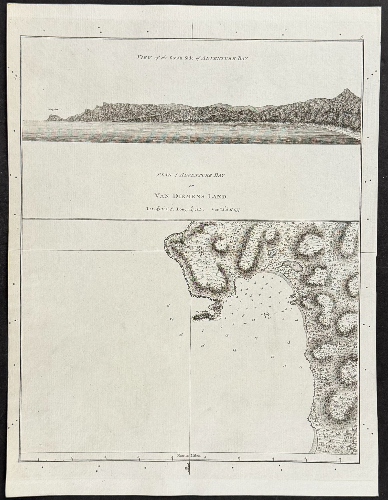 Captain Cook, Australia - View of the South Side of Adventure Bay / Plan of Adventure Bay on Van (1 of 1)
