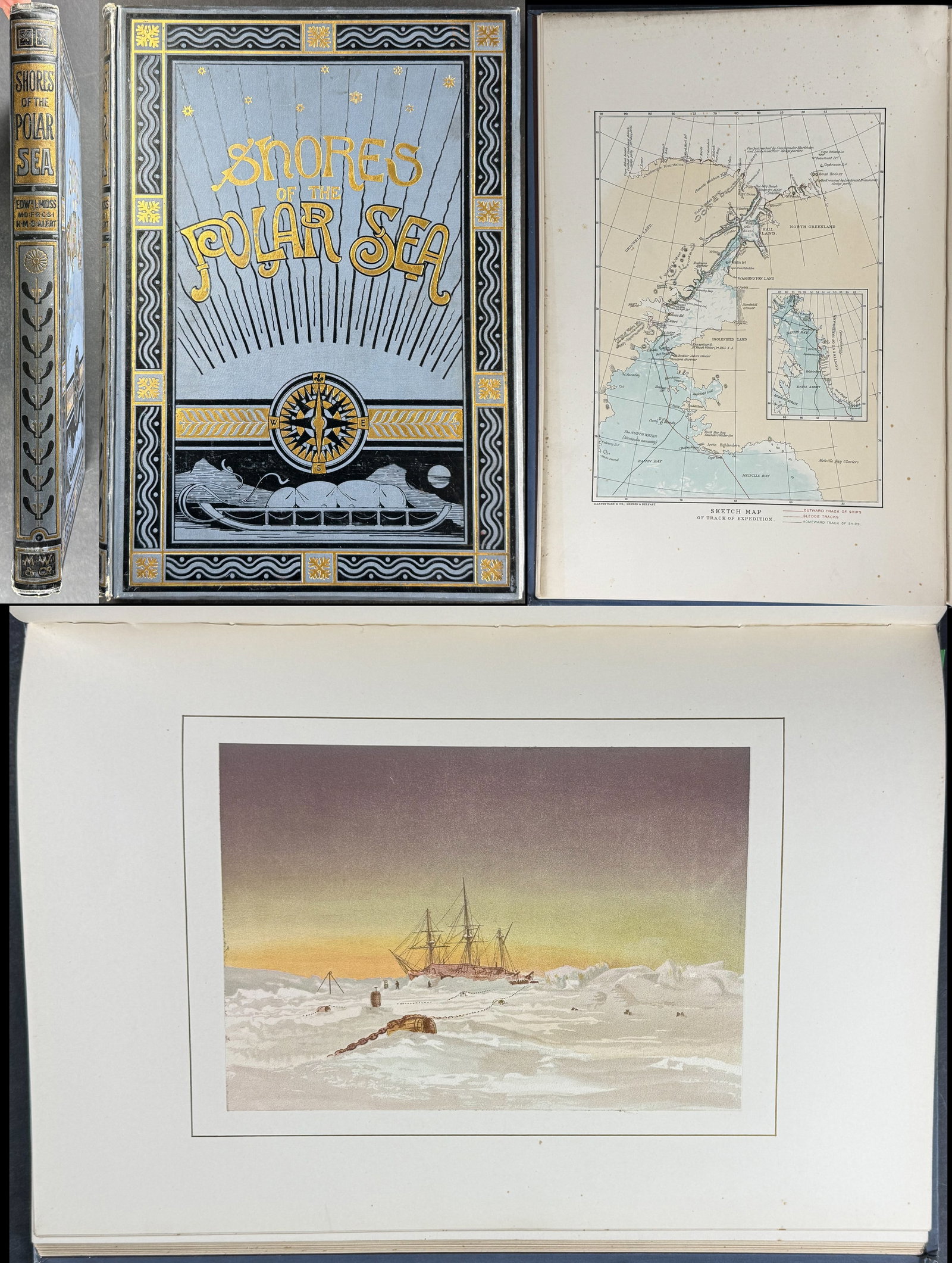 Moss's Shores of the Polar Sea - Volume with Map & 16 Mounted Plates (1 of 19)