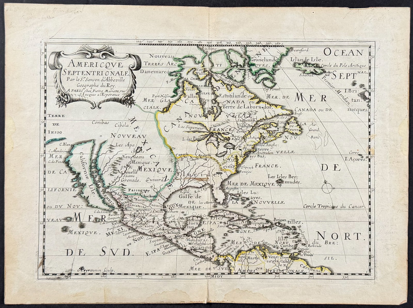 Sanson - Map of North America (Canada, Great Lakes, California as an Island, Florida, Mexico) (1 of 1)