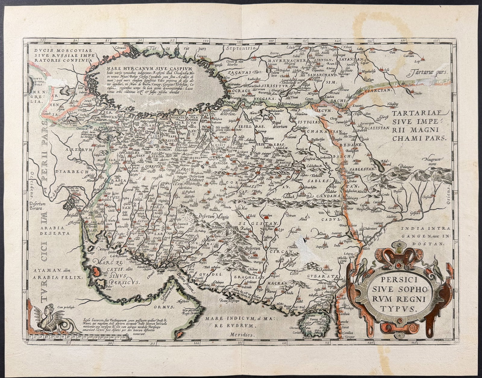 Ortelius, pub. 1587 - Map of Persia (1 of 2)