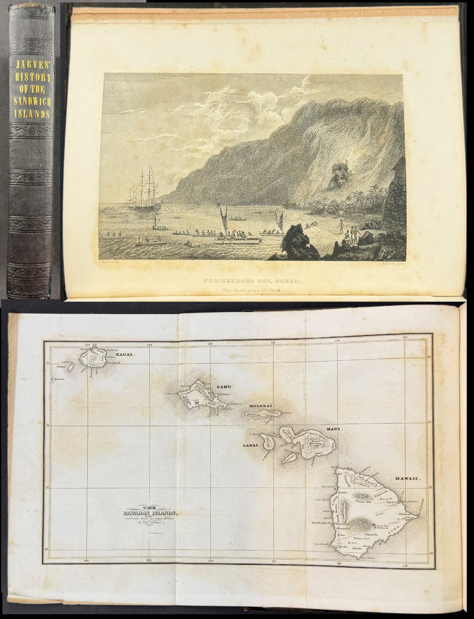 Jarves's History of the Hawaiian or Sandwich Islands - Volume with 3 Engravings (Plate + Map +: This important volume with map and numerous illustrations is James Jackson Jarves's History of the Hawaiian or Sandwich Islands, Embracing Their Antiquities, Mythology, Legends, Discovery by Europeans