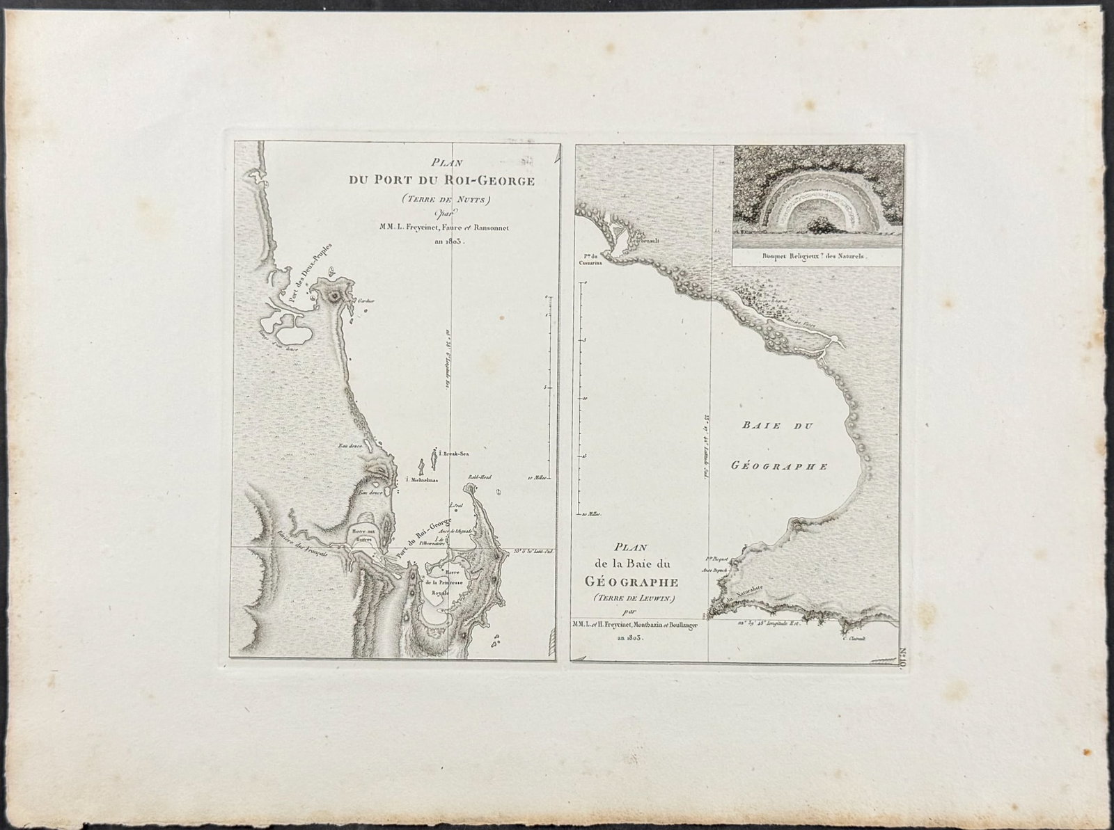 Peron & Freycinet - Maps of Australia (Port du Roi-George, Baie du Geographe) [Australia, New (1 of 1)