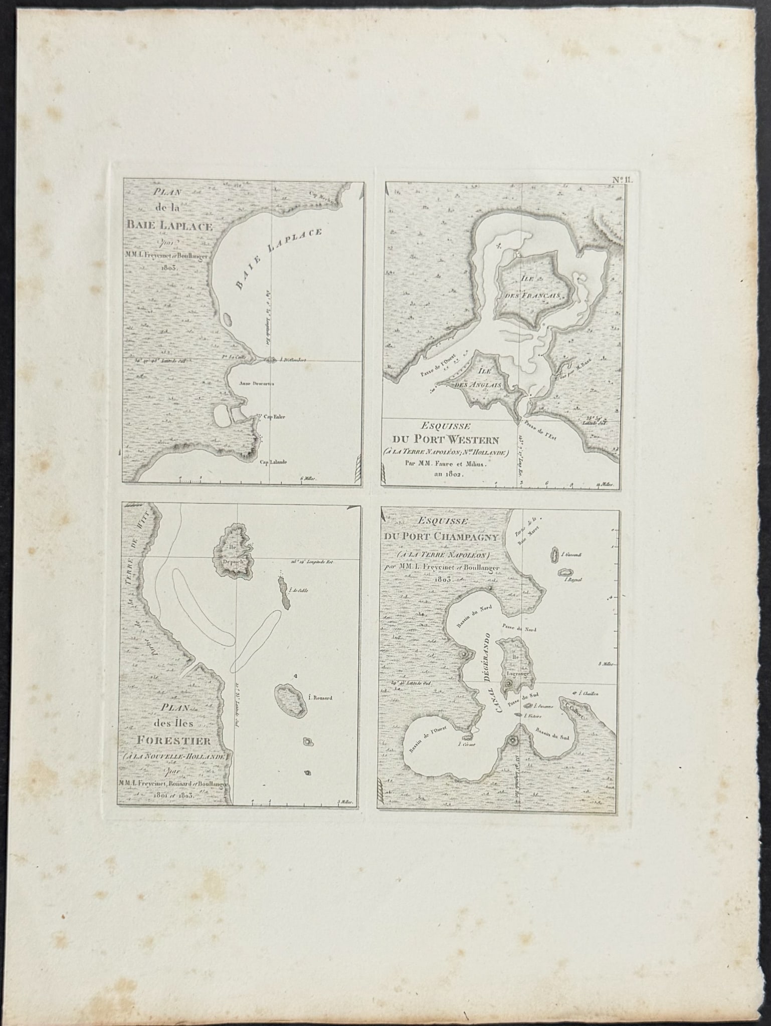 Peron & Freycinet - Maps of Australia (Baie Laplace, Port Western, Iles Forestier, Port Champagny) (1 of 1)