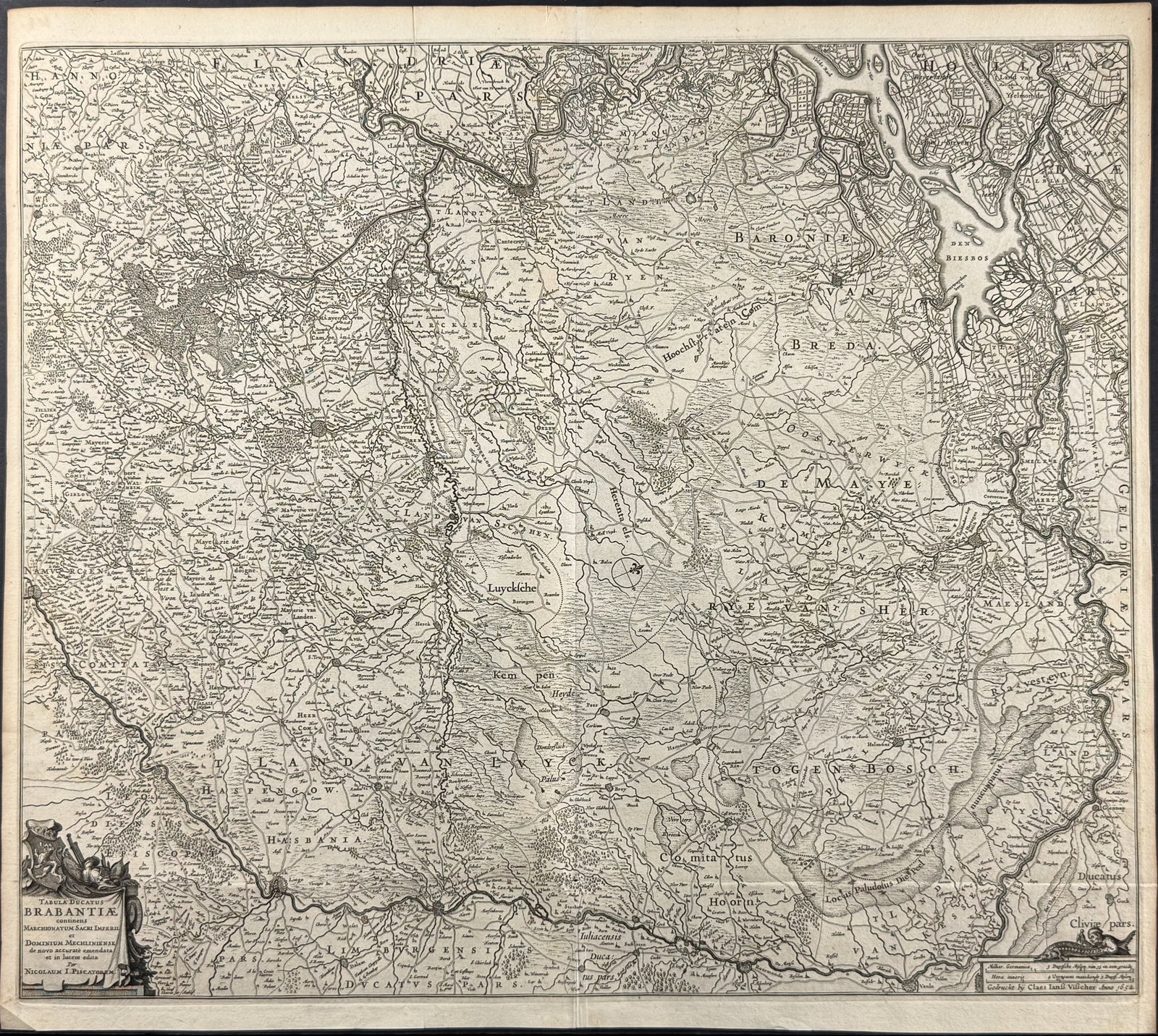 Blaeu - Map of the Netherlands (Holland): This historic map is from a composite atlas. It is from Willem Janszoon Blaeu & Joan (Johannes) Blaeu and published in Amsterdam between the 1640s and 1660s. Willem Janszoon Blaeu (1571-1638), Jan?s