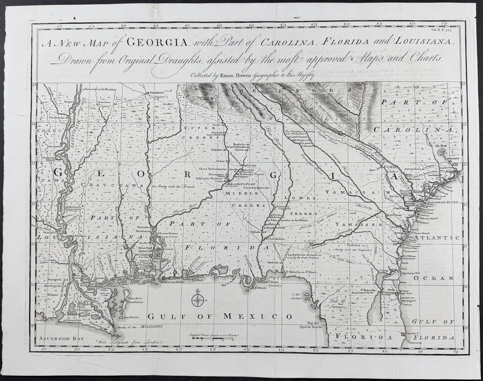 Harris - New Map of Georgia, with Part of Carolina, Florida and Louisiana (1 of 2)