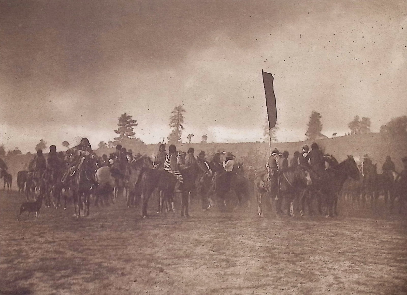Edward Curtis - A Jicarilla Feast March: This moving photogravure in quarto size is from Edward Curtis's The North American Indian being a Series of Volumes Picturing and Describing the Indians of the United States and Alaska. Edited by