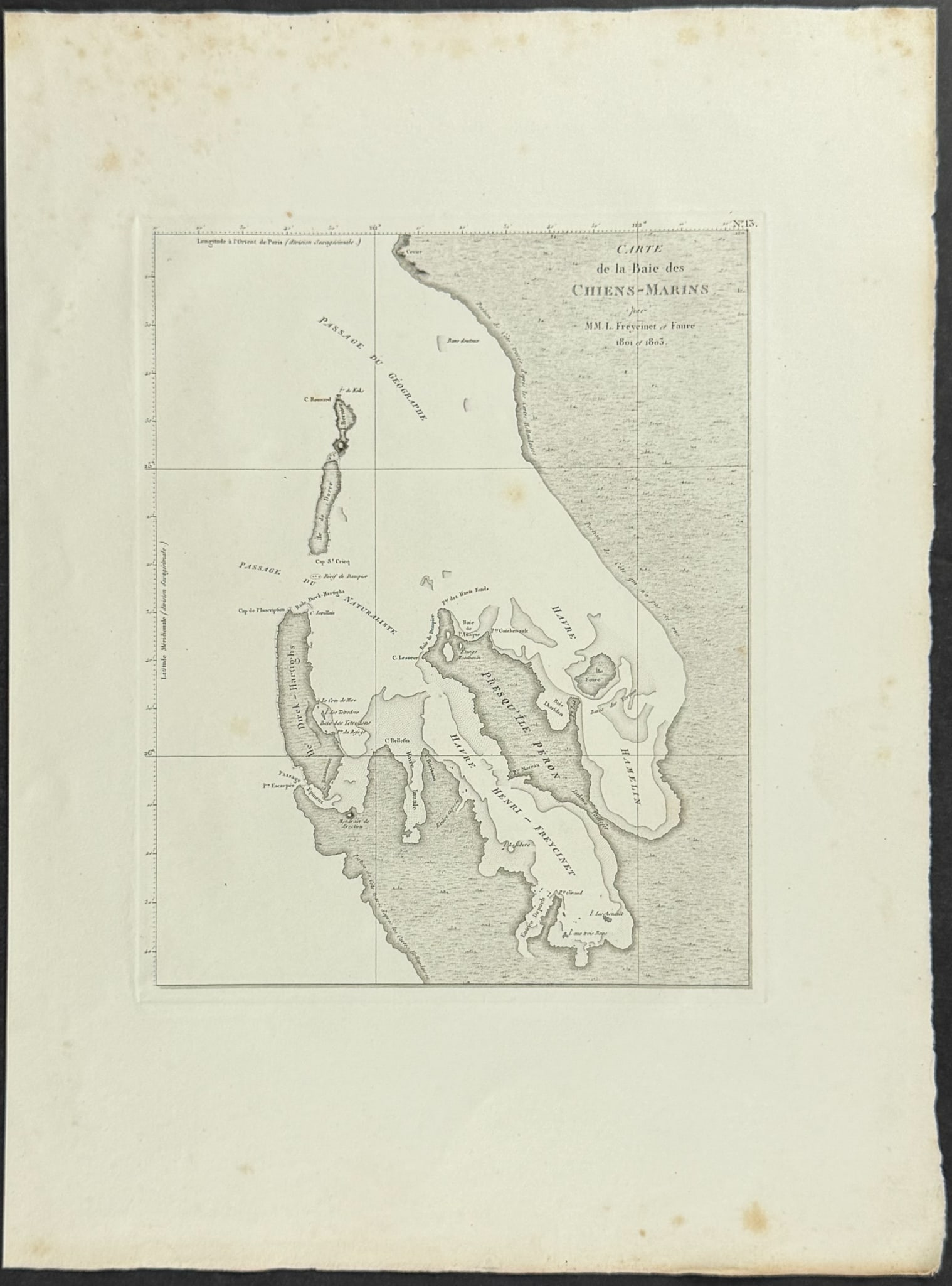 Peron & Freycinet - Map of Australia (Baie des Chiens-Marins) [Australia, New Holland] (1 of 1)