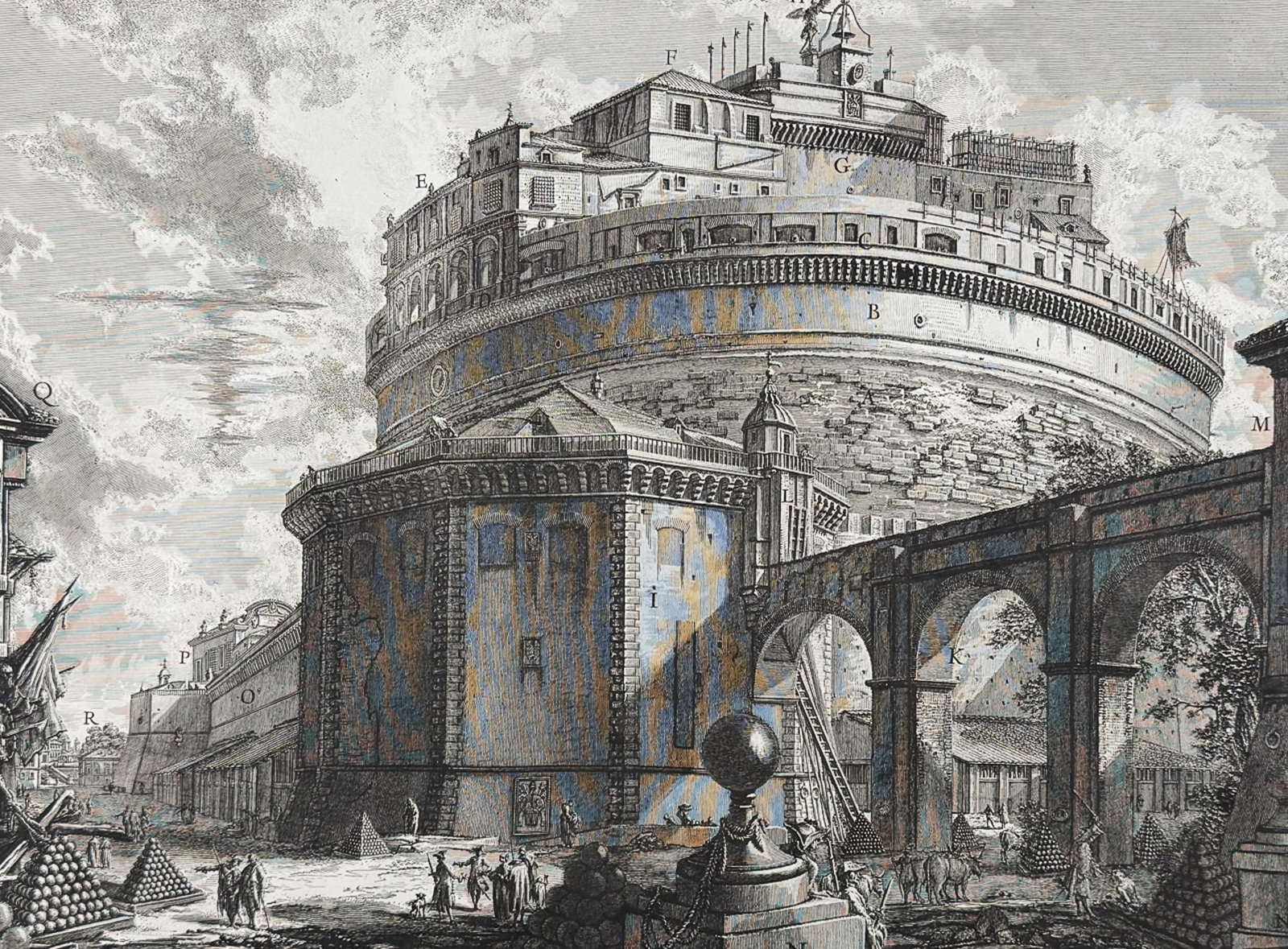 Piranesi, Folio - View of Hadrian?s Mausoleum, now called Castel Sant?Angelo? [Veduta del Mausoleo (1 of 2)