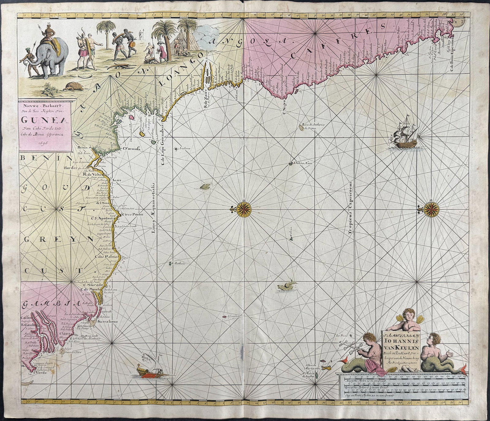 Van Keulen, Rare - Map of the Coast of Guiana (1 of 1)