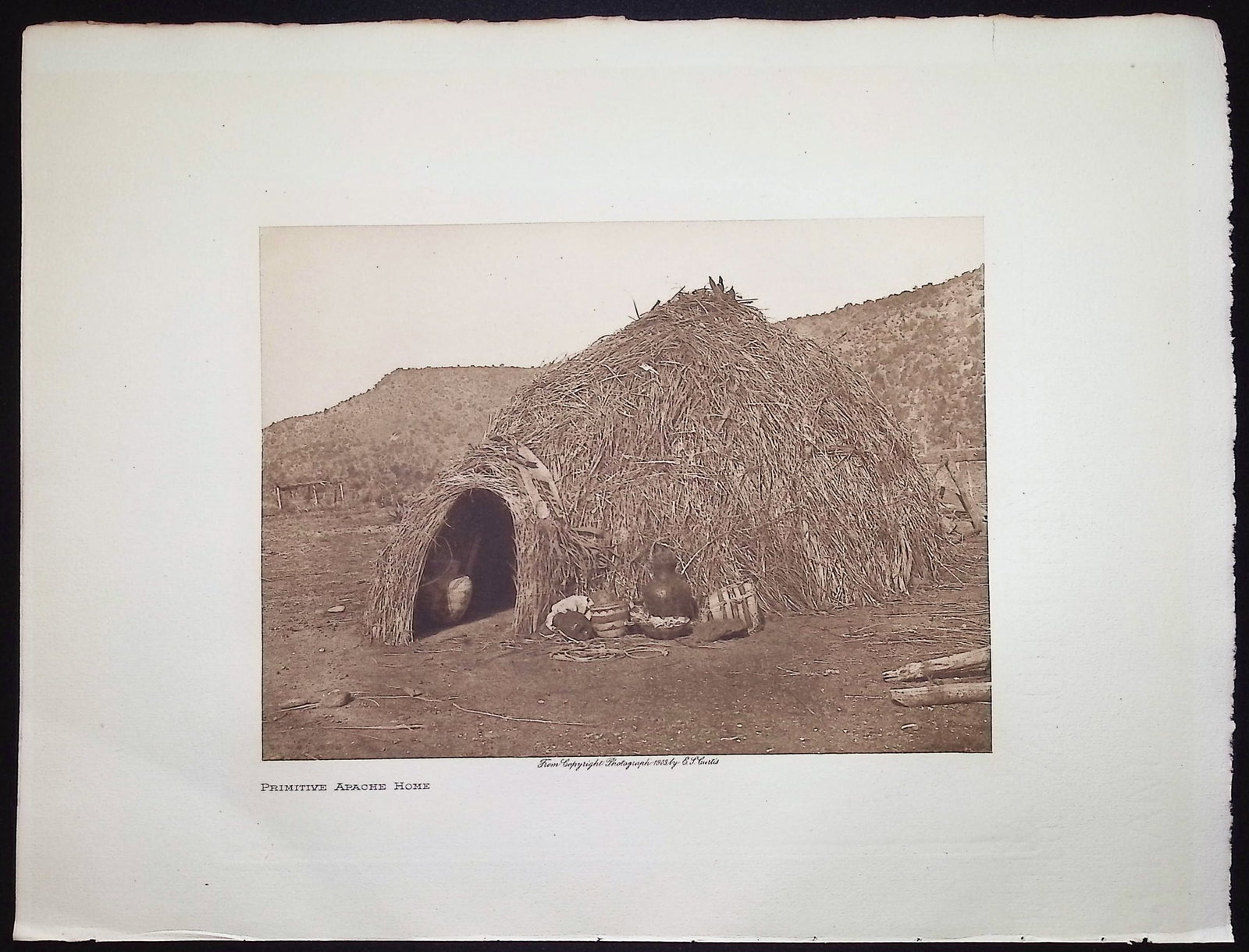Edward Curtis - Primitive Apache Home - 2
