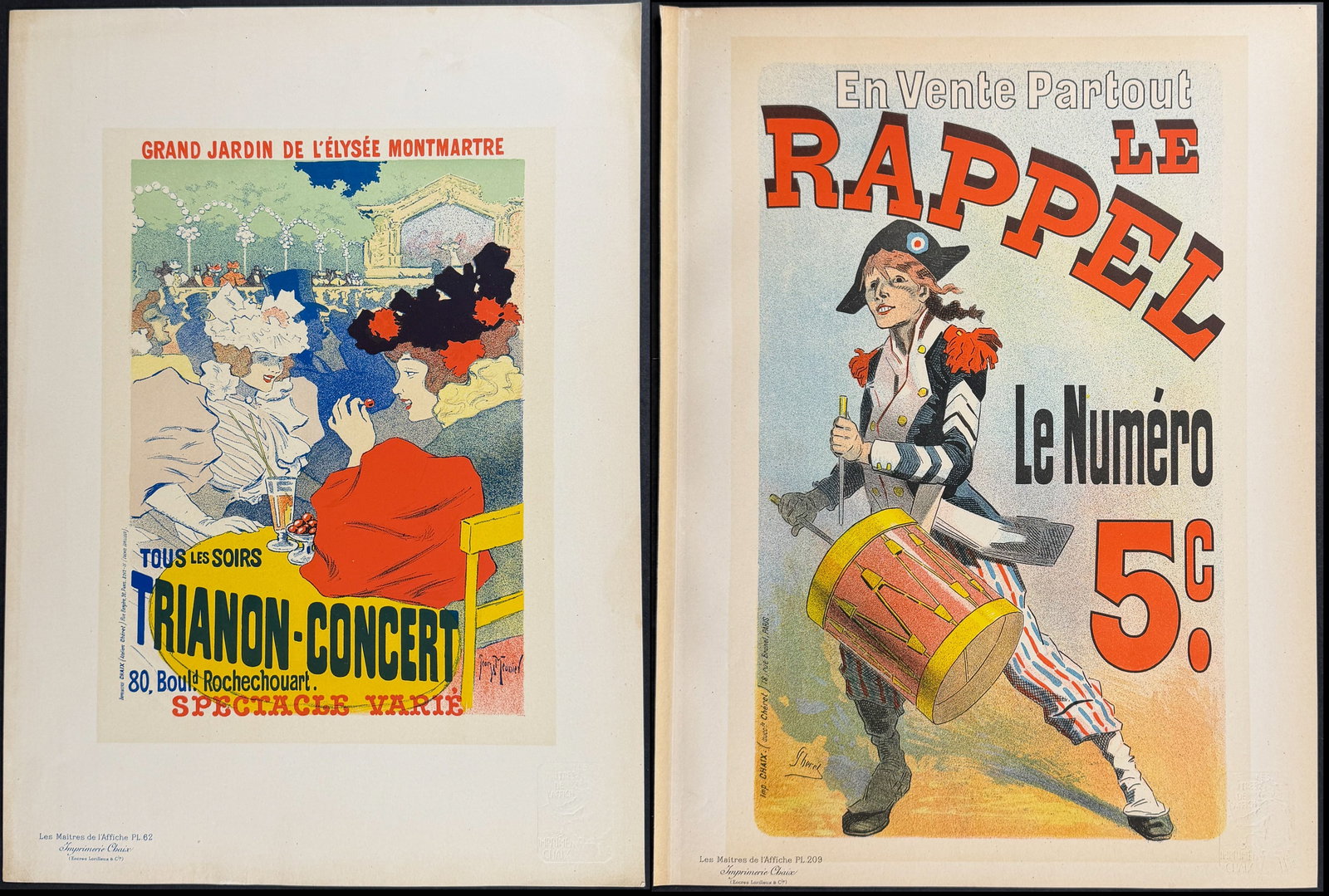 Maitres Affiches - 9 Poster Lithographs: This first edition, folio lithograph after a poster is from Les Maitres de l'Affiche. The work was published by Imprimerie Chaix under the direction of Jules Cheret in Paris between 1896 and 1900. The