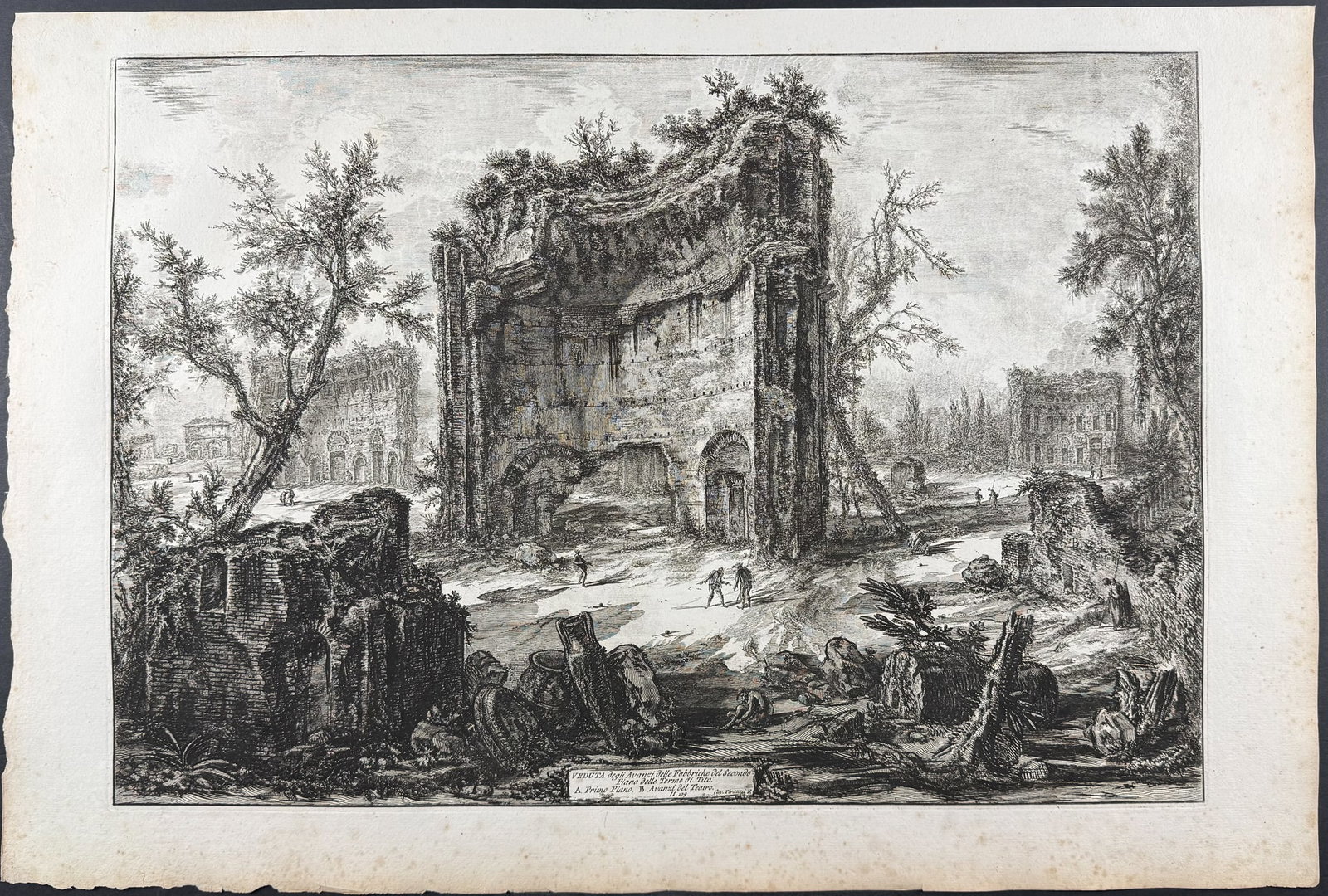 Piranesi, Folio - View of the remains of the second story of the Baths of Titus [Veduta degli Avanzi (1 of 1)