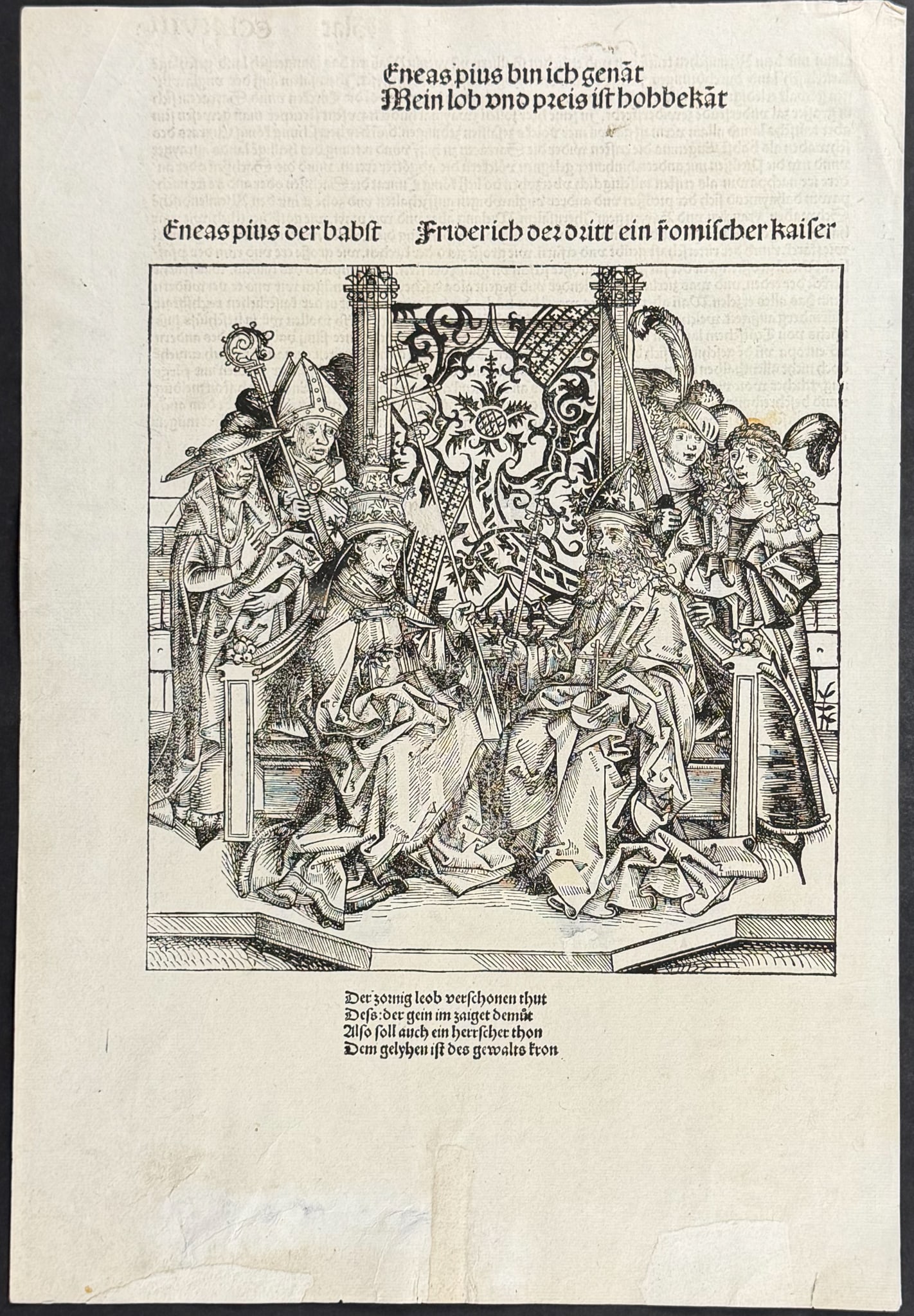 Schedel, pub. 1493 - Frederic III or Frederick the Fat, Holy Roman Emperor: This important and historic engraving is from Hartmann Schedel Liber Chronicarum, more commonly known as the Nuremberg Chronicle (in German: Das Buch der Croniken und Geschichten. This is from the fir