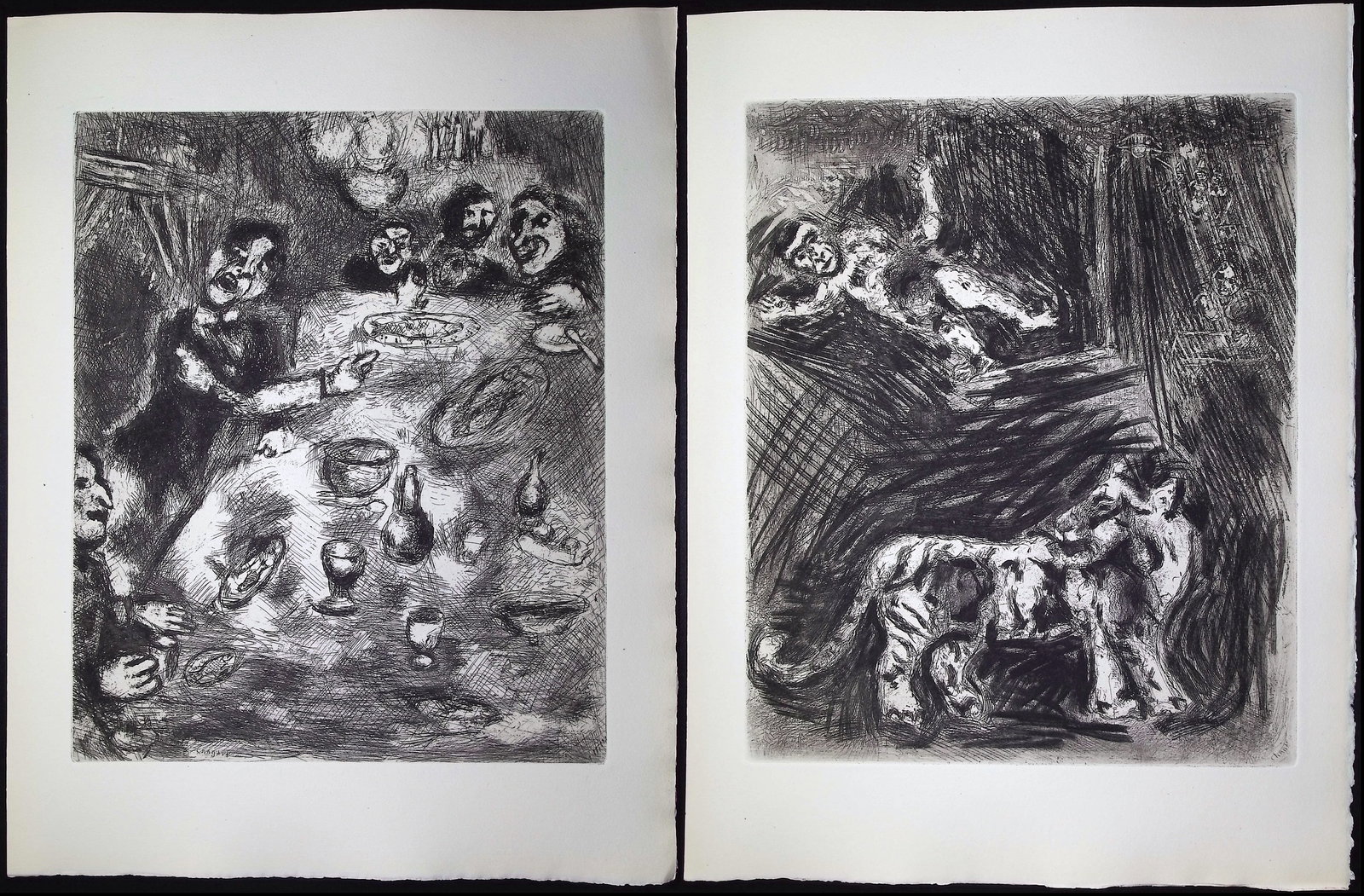 Chagall & Fontaine's Fables - 3 Etchings of Fables (1 of 4)