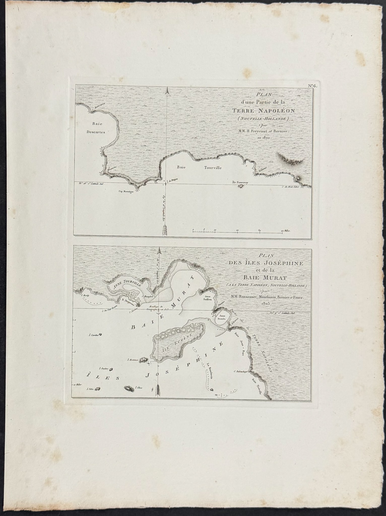 Peron & Freycinet - Maps of Australian Coastlines (Adelaide, Iles Josephine) [Australia, New (1 of 1)