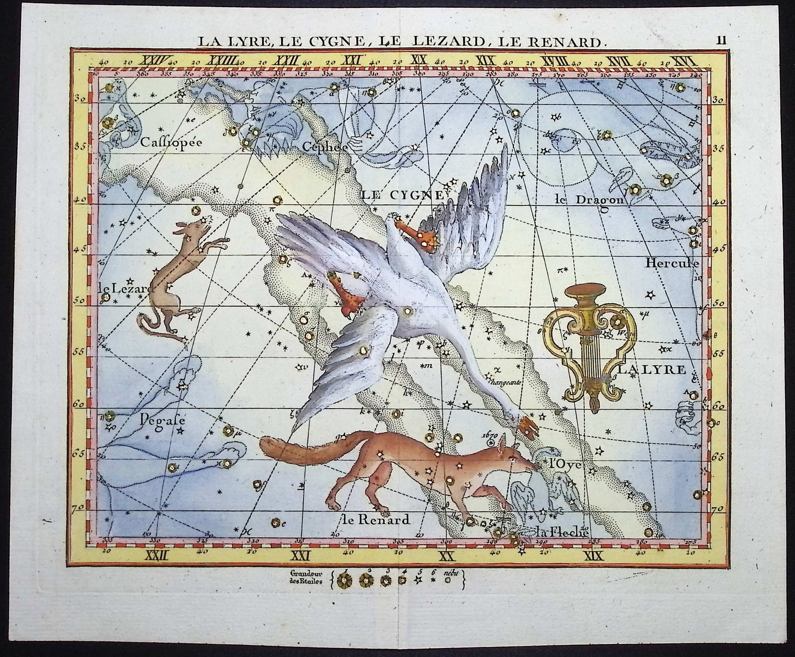 Flamsteed - Constellation or Celestial Chart of Lyre, Swan, Lizard, Fox (1 of 1)