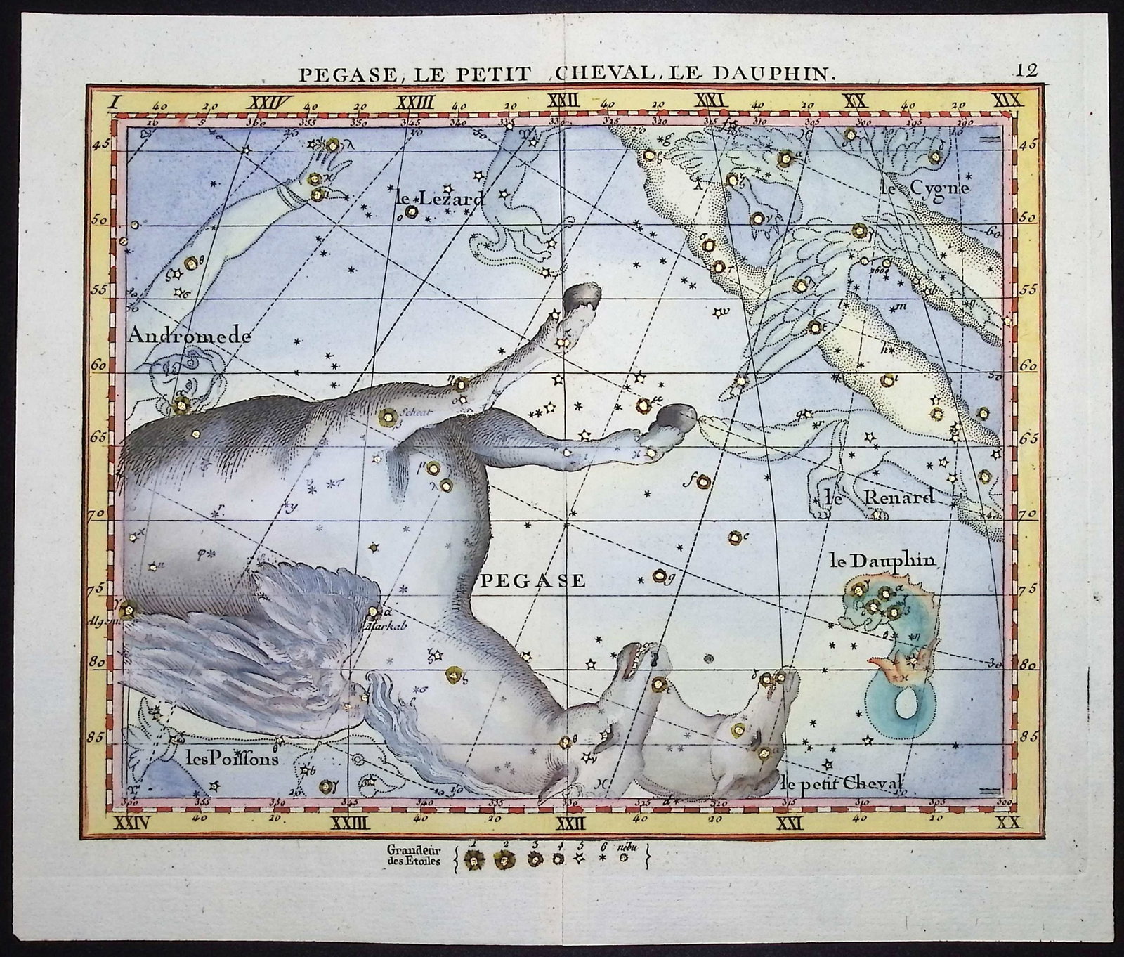 Flamsteed - Constellation or Celestial Chart of Pegasus, Horse, Dolphin (1 of 1)