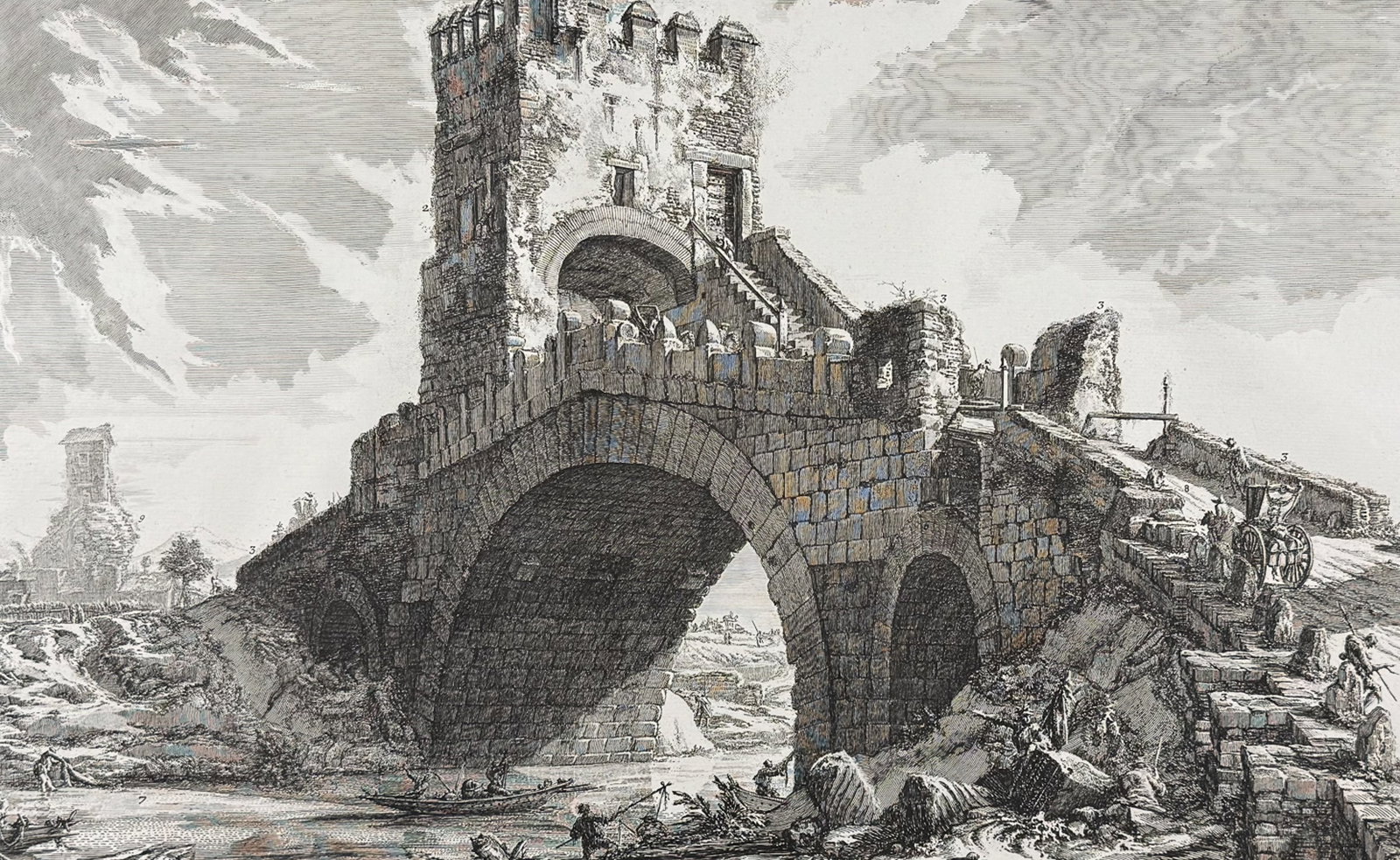 Piranesi, Folio - View of the Ponte Salario [Veduta del Ponte Salario] (1 of 2)