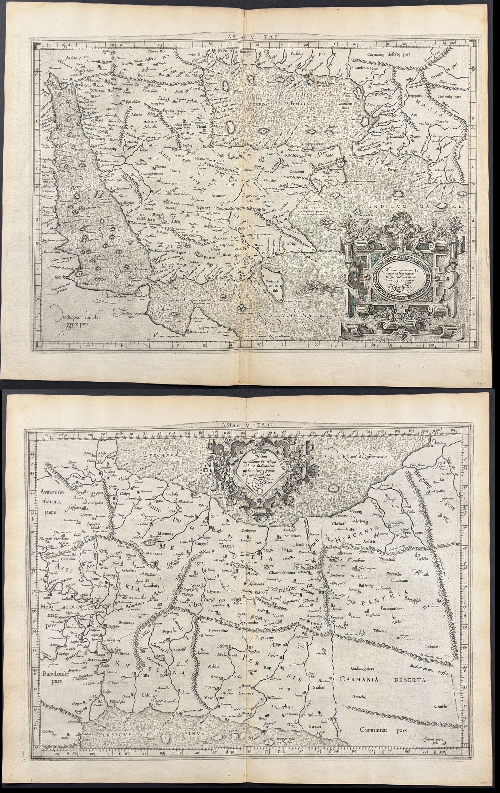Bertius's Ptolemy, pub. 1618 - 6 Maps of Asia (Greece & Balkans, Iran, Iraq, Armenia, Middle East, (1 of 7)