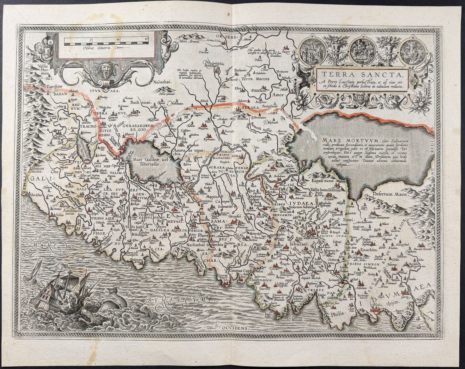 Ortelius, pub. 1587 - Map of the Holy Land (1 of 2)