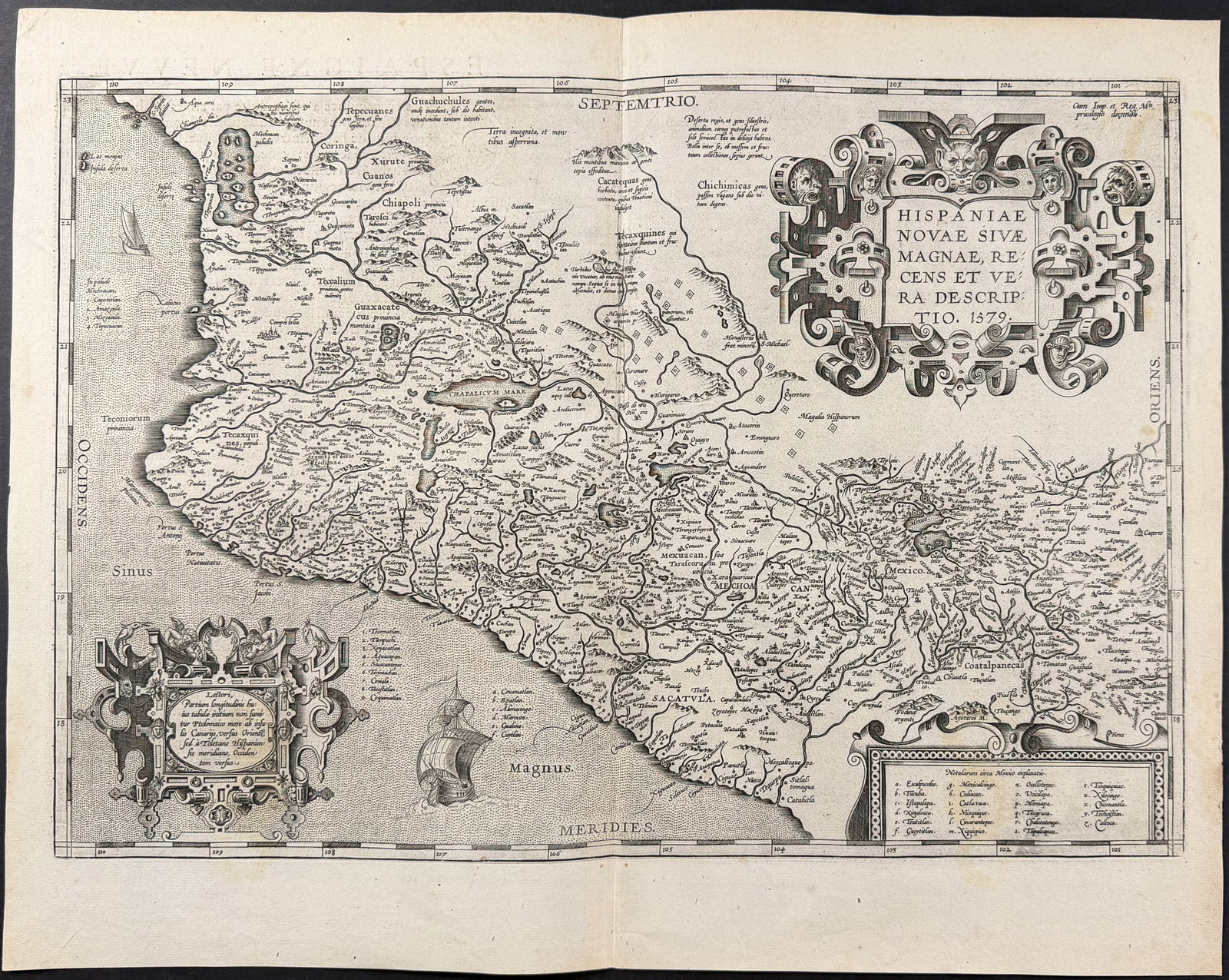 Ortelius, pub. 1587-98 - Map of New Spain (Mexico) (1 of 2)