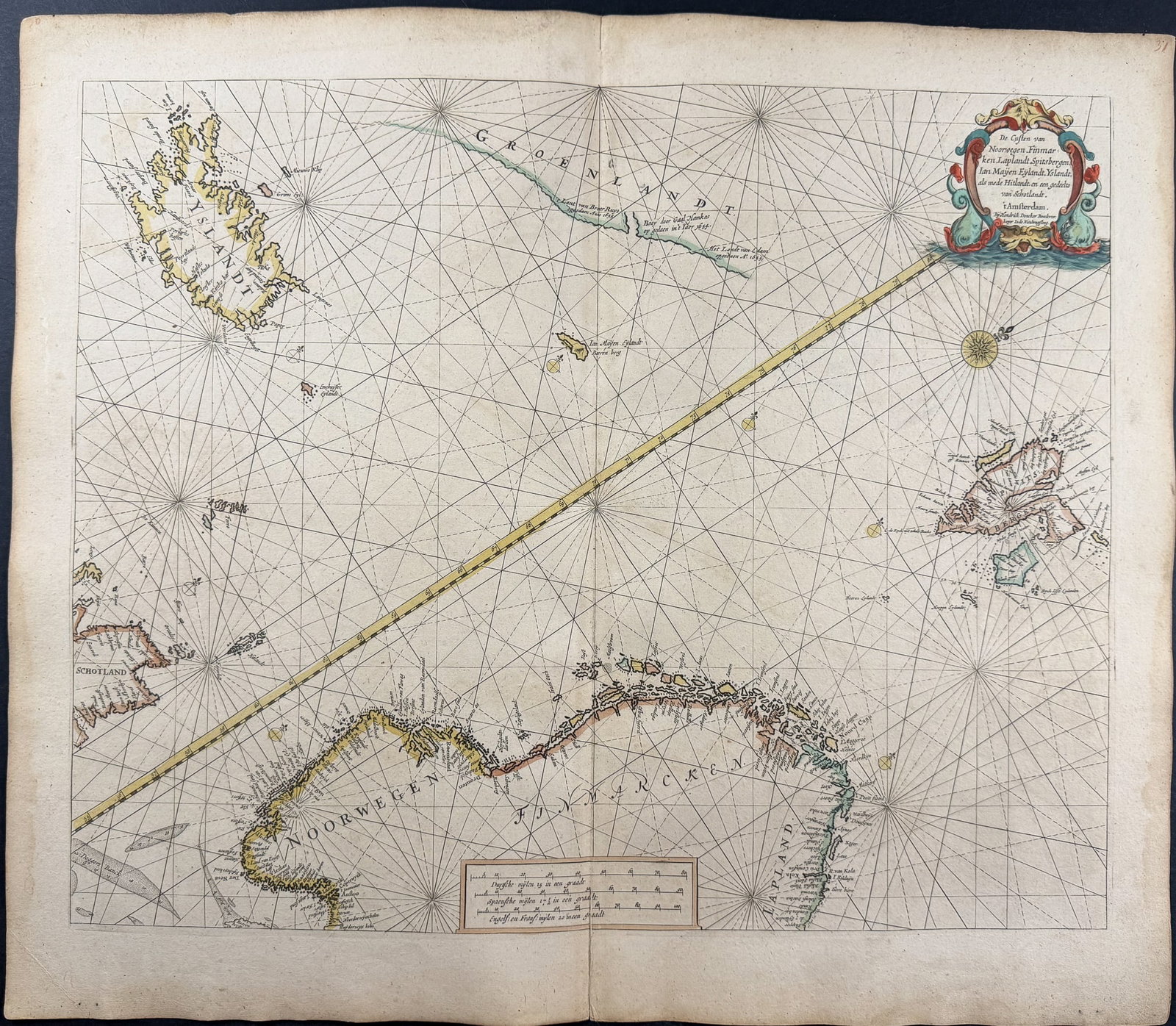Doncker, pub. 1670 - Map of the Western Coast of Norway, Iceland, and the Eastern Coast of Greenland (1 of 1)