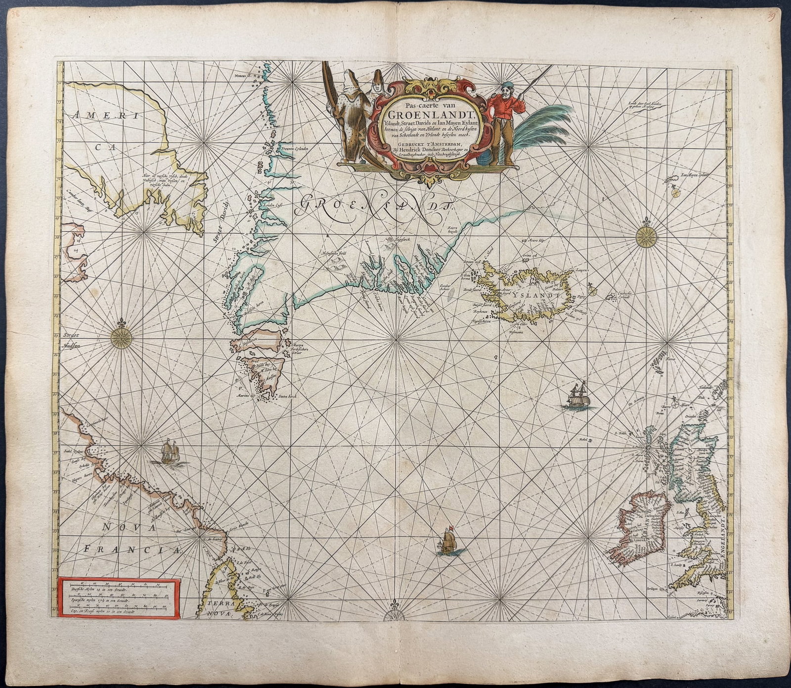 Doncker, pub. 1670 - Map of the Northern Atlantic, including Greenland, Iceland, etc. (1 of 1)