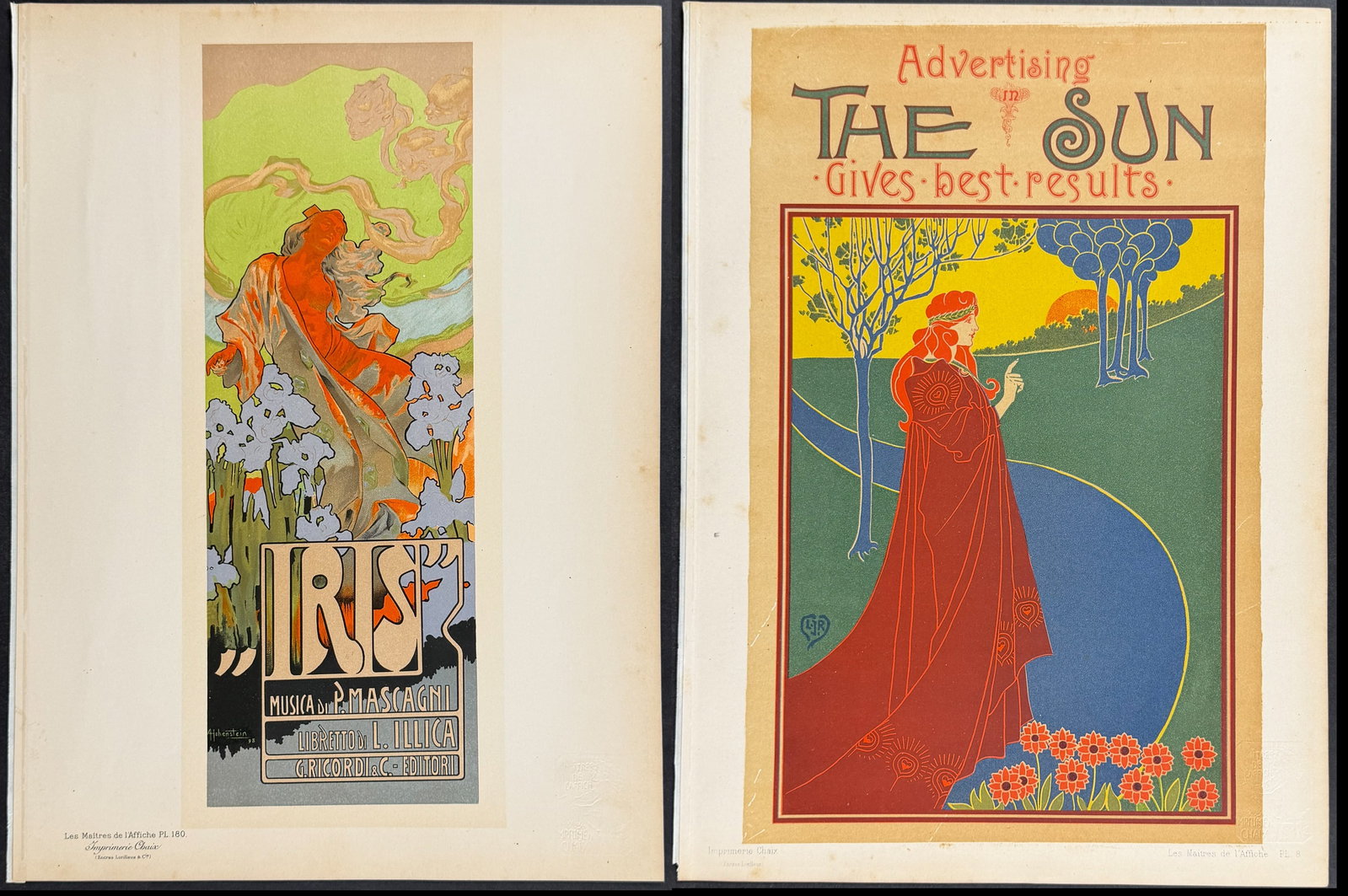 Maitres Affiches after Cheret - 8 Poster Lithographs: This first edition, folio lithograph after a poster is from Les Maitres de l'Affiche. The work was published by Imprimerie Chaix under the direction of Jules Cheret in Paris between 1896 and 1900.