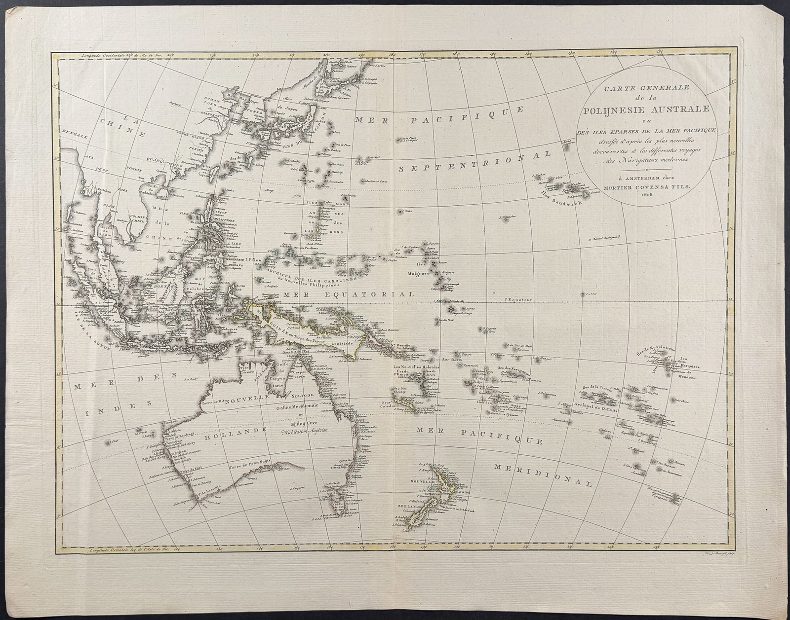 Baarsel - Rare Chart of Western Pacific with Australia, New Zealand, Asia [Carte generale de la (1 of 2)