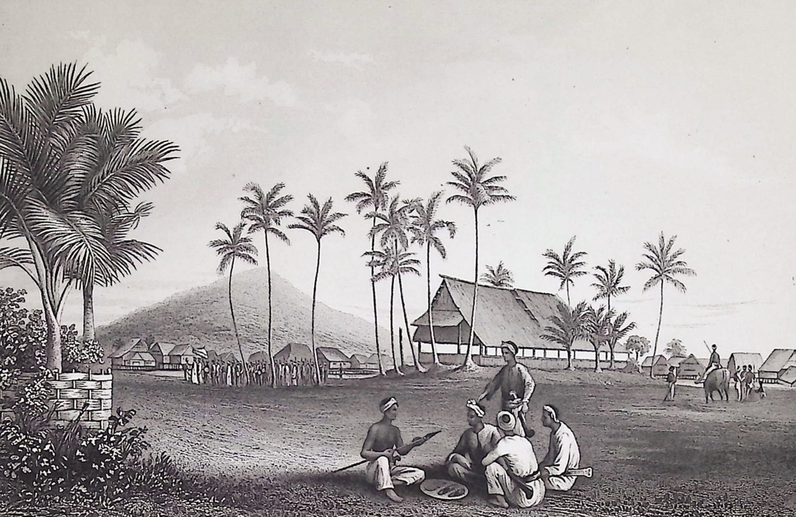Wilkes - Mosque in the Town of Sooloo (Philippines): This historic engraving is from Charles Wilkes's Narrative of the United States Exploring Expedition. During the Years 1838, 1839, 1840, 1841, 1842. The work was published in Philadelphia by Lea and B