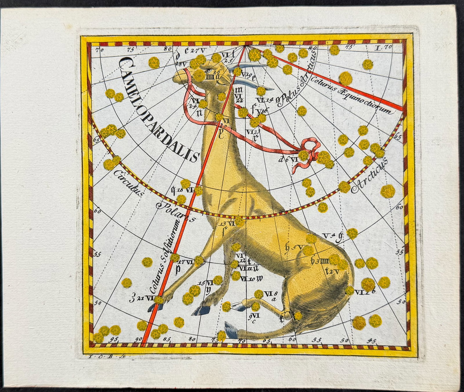 Thomas - Constellation or Celestial Chart of Camelopardalis (Camel): This celestial engraving is from Corbinian Thomas's Mercurii philosophici firmamentum Firmianum descriptionem et usum globi artificialis coelestis. The work was published in Augsburg in 1731 by Merz u