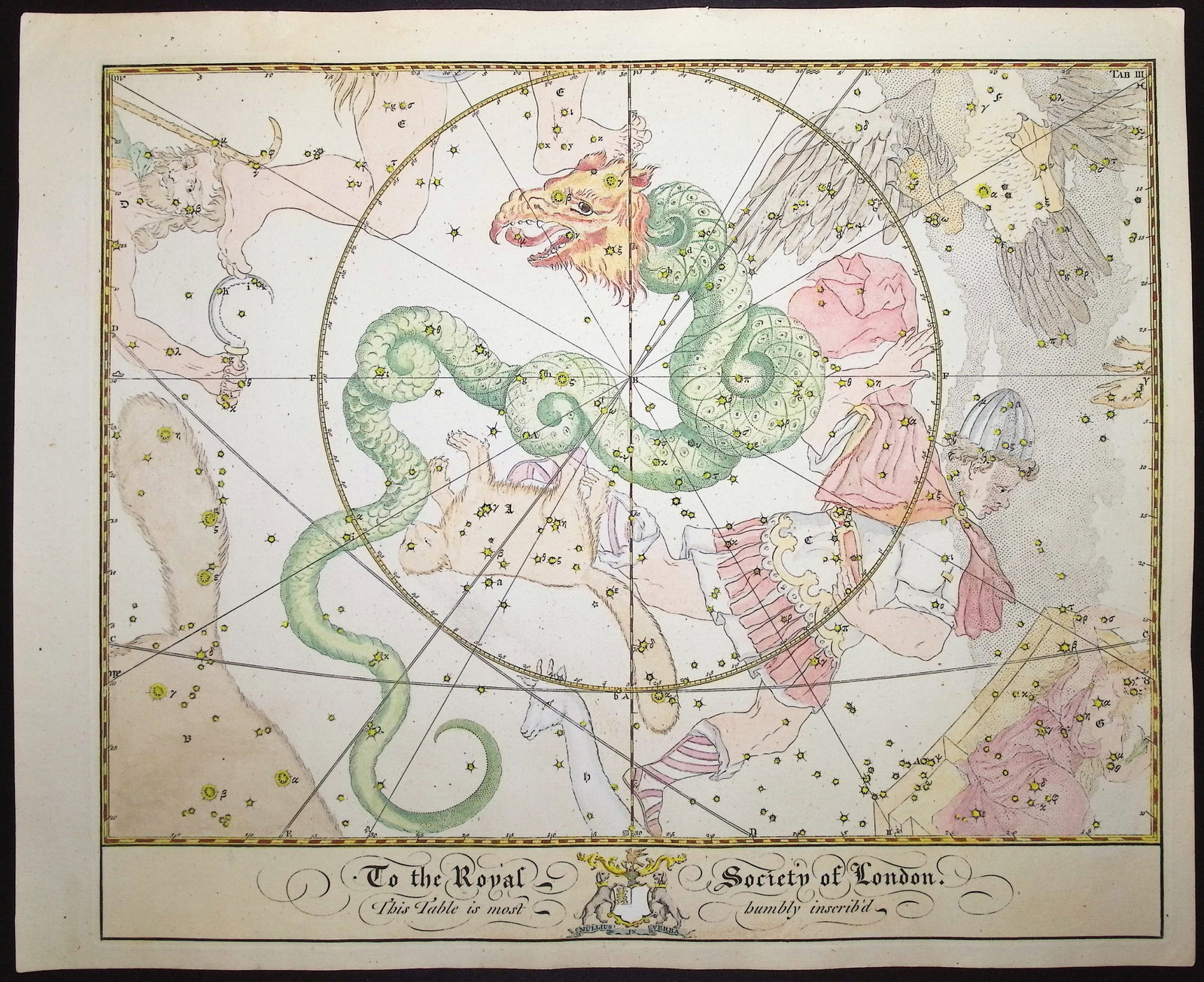 Bevis, Rare - Constellation or Star Chart of Ophiuchus and Serpens (1 of 1)