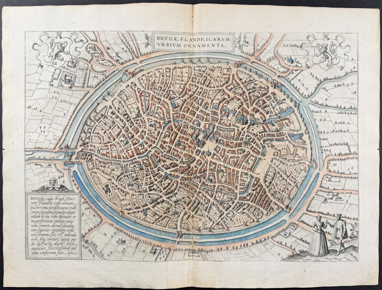 Braun & Hogenberg, pub. 1575 - View of Bruges, Belgium (1 of 1)