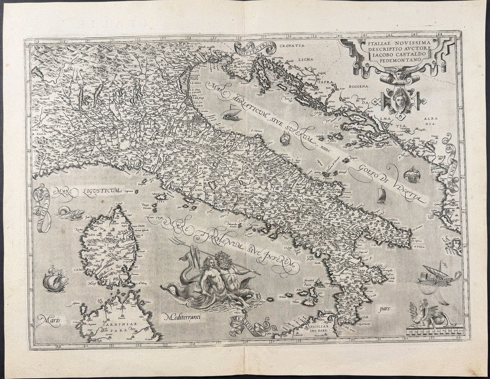 Ortelius, pub. 1587 - Map of Italy (1 of 2)