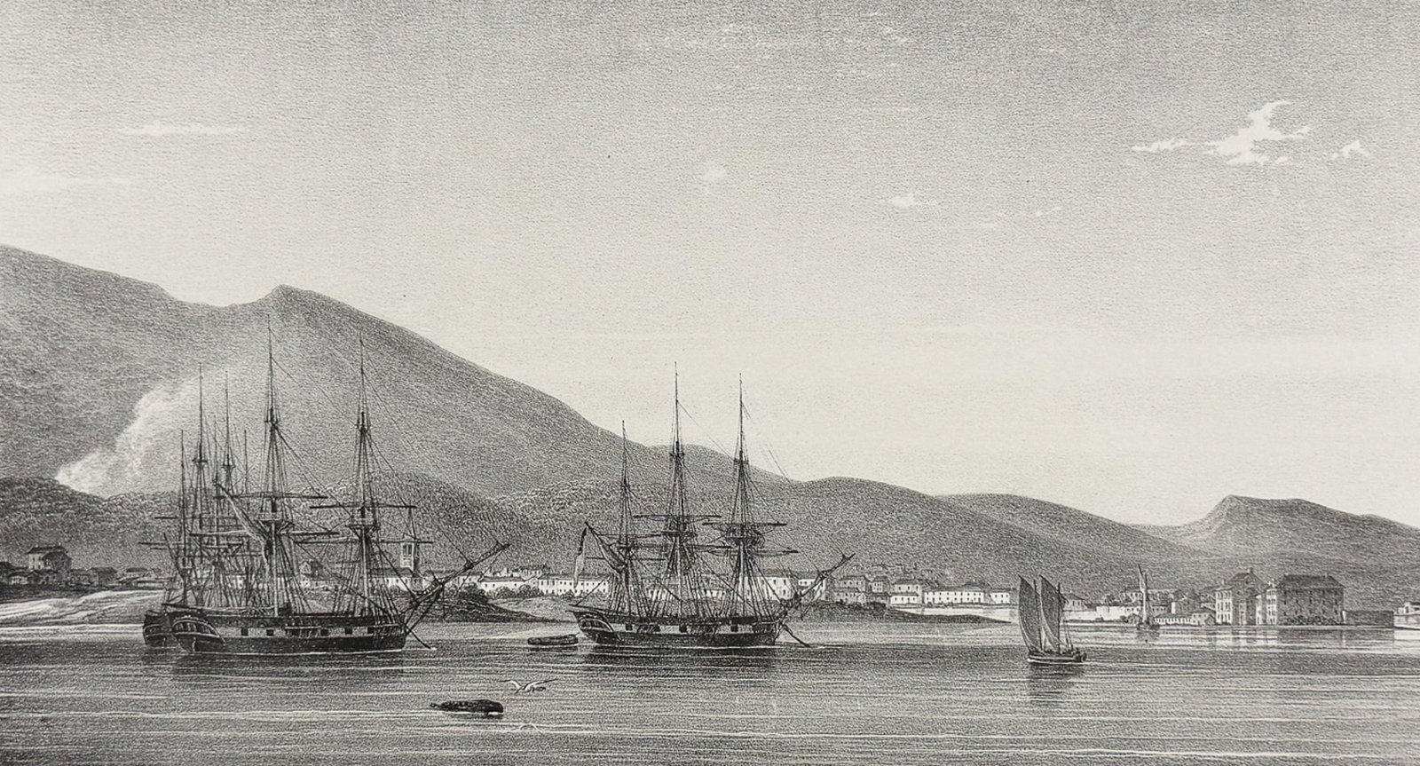 Dumont D'Urville, Australia - Hobart Town, Tasmania, Australia; Vue de Hobart Town, Prise de la rade (1 of 2)