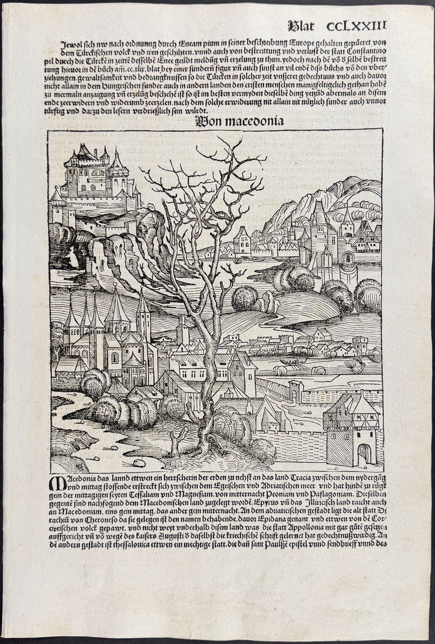 Schedel, pub. 1493 - View of Macedonia / Verso: Text Only (1 of 2)