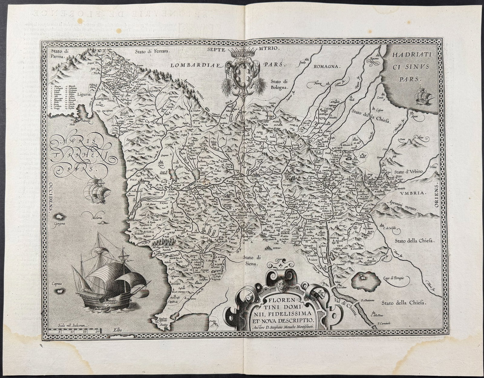 Ortelius, pub. 1587 - Map of Florence, Italy (1 of 2)