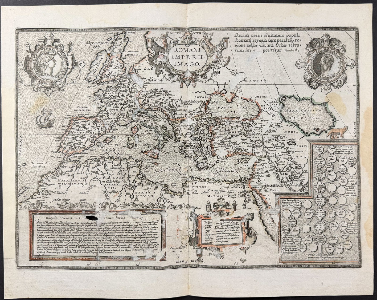 Ortelius, pub. 1587 - Map of the Roman Empire (1 of 2)