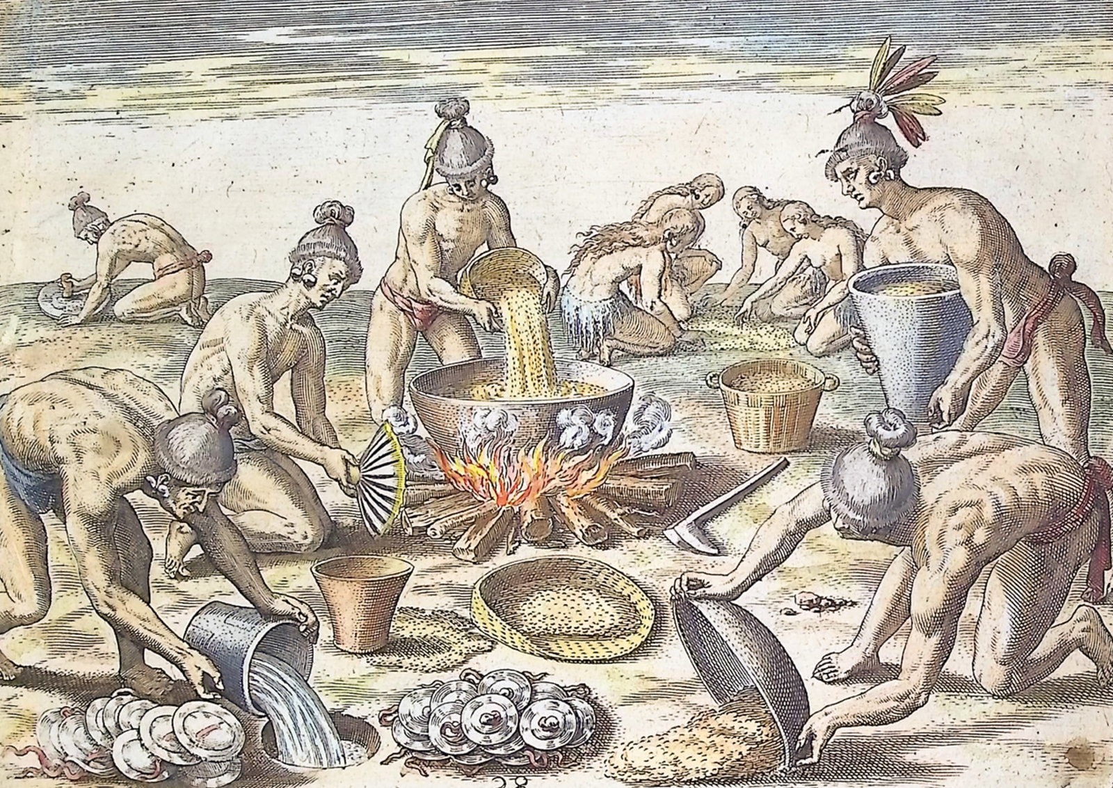 De Bry - Florida - Preparations for a feast (1 of 2)