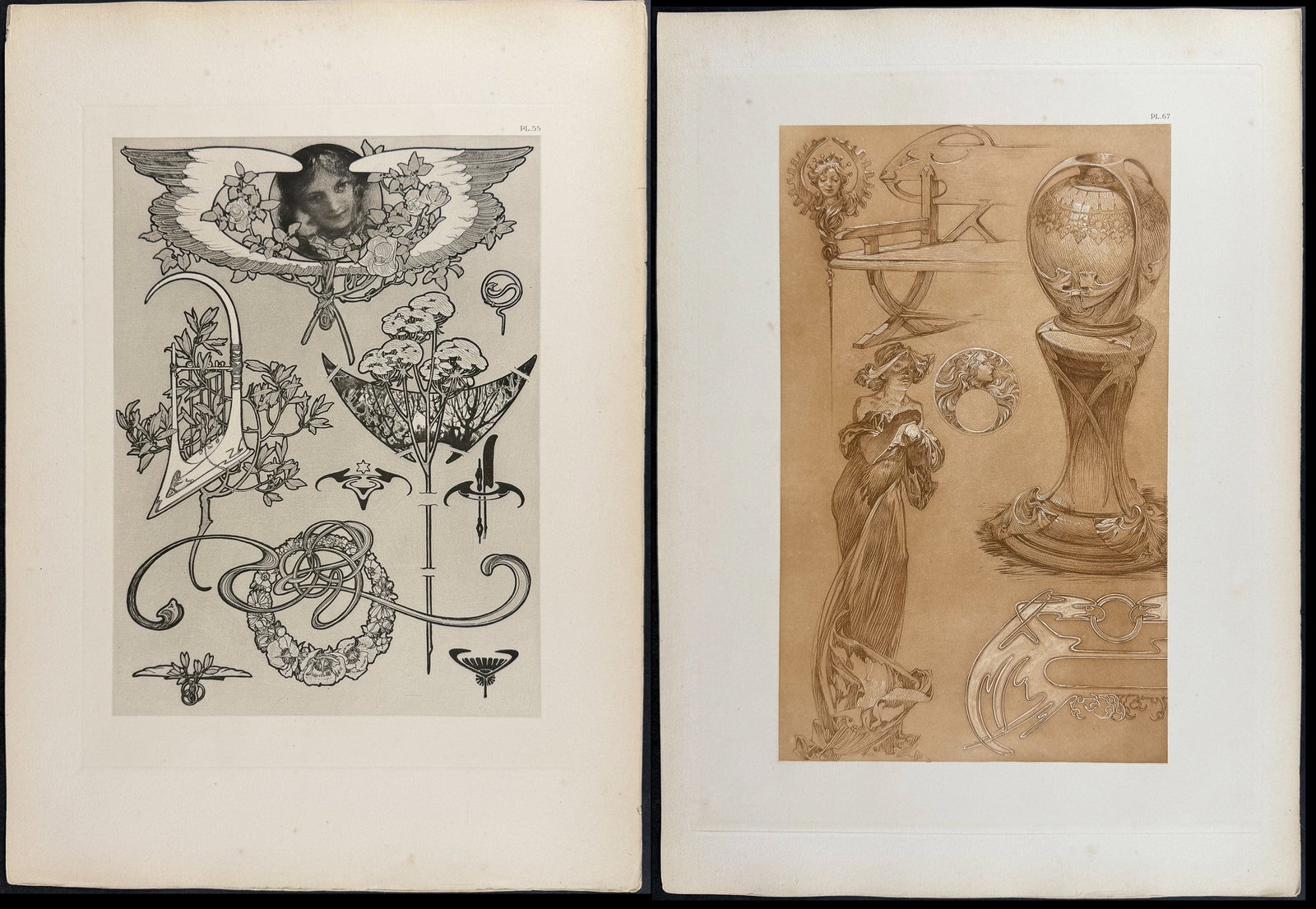 Mucha, Folio - Pair of Lithographs of Design, Decor, Accessories (1 of 3)